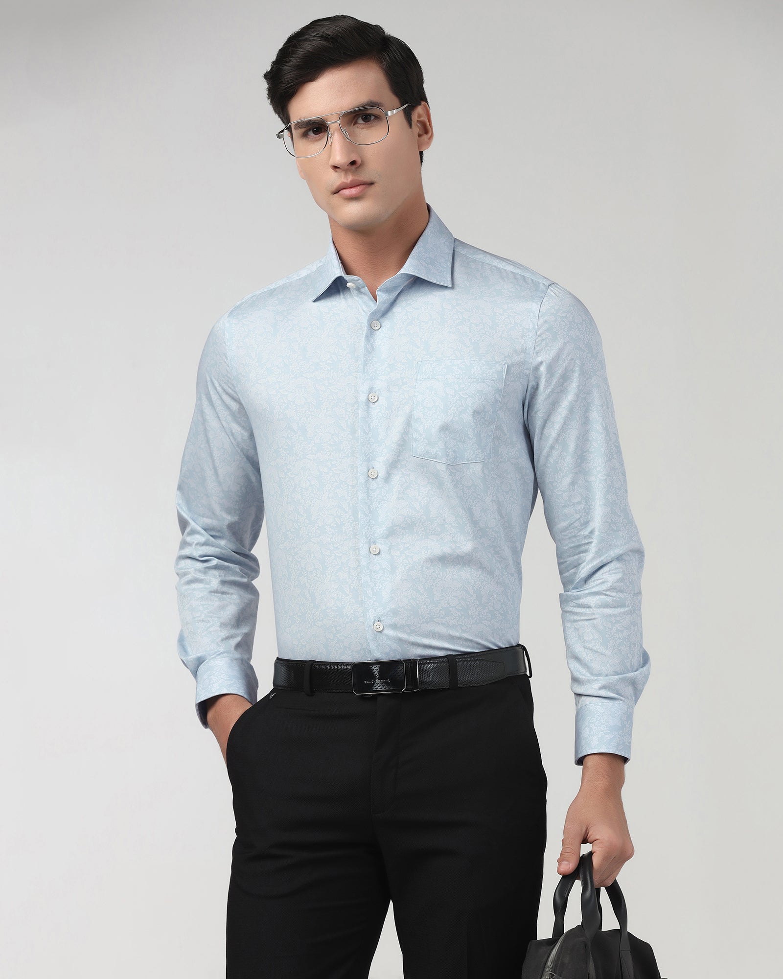 Light Blue Printed Shirt - Halen