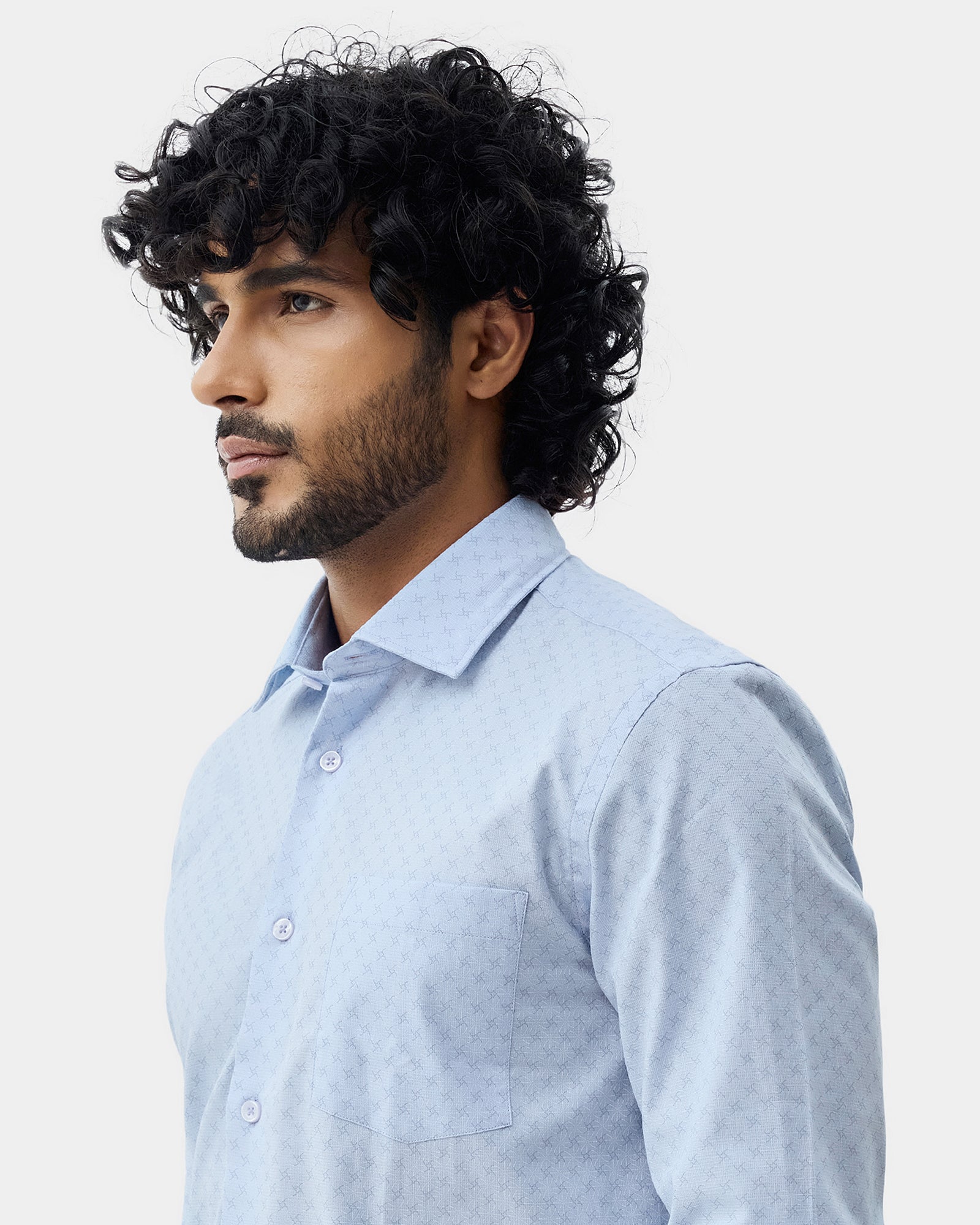 Light Blue Printed Shirt - Quill