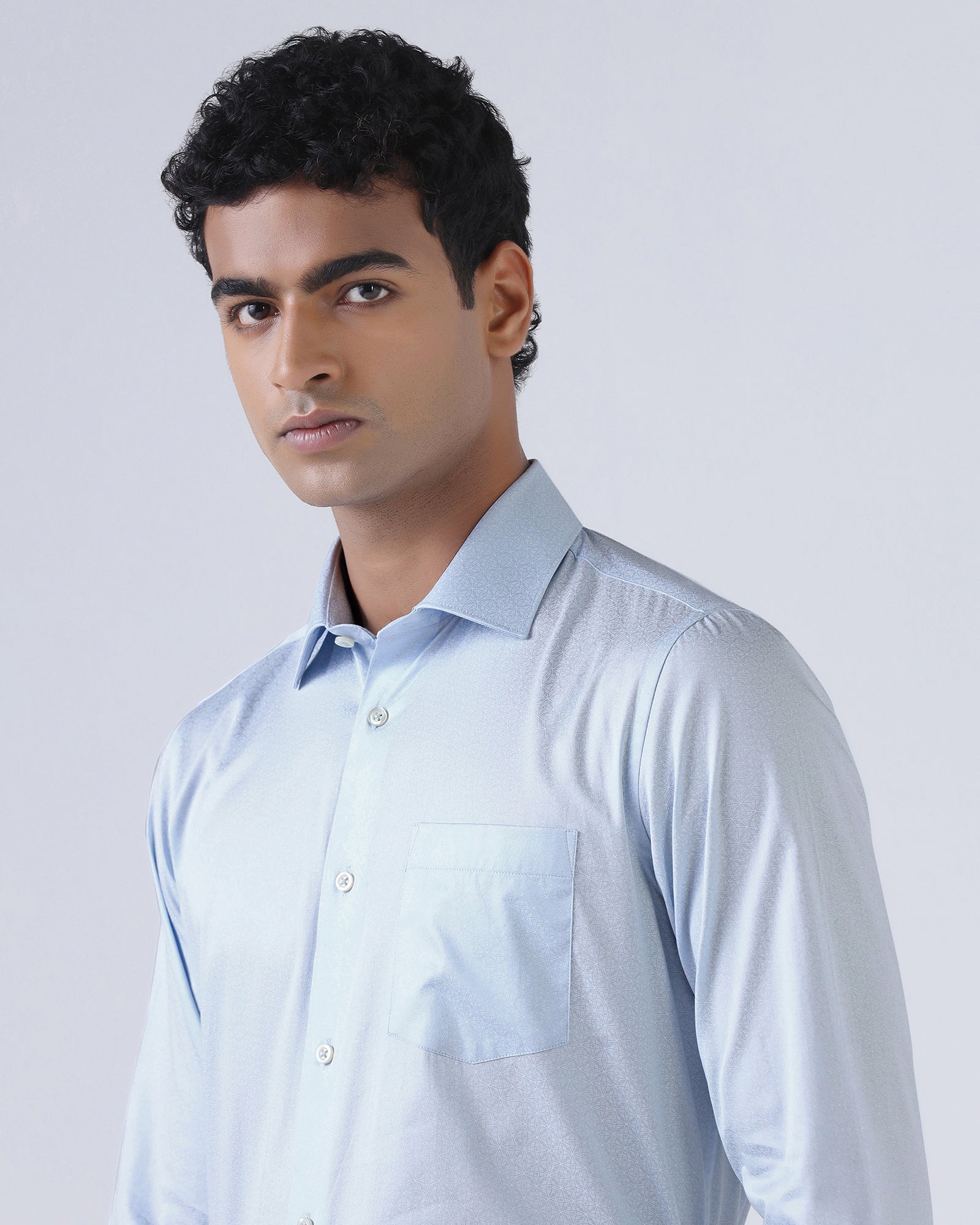 Light Blue Printed Shirt - Sherlock
