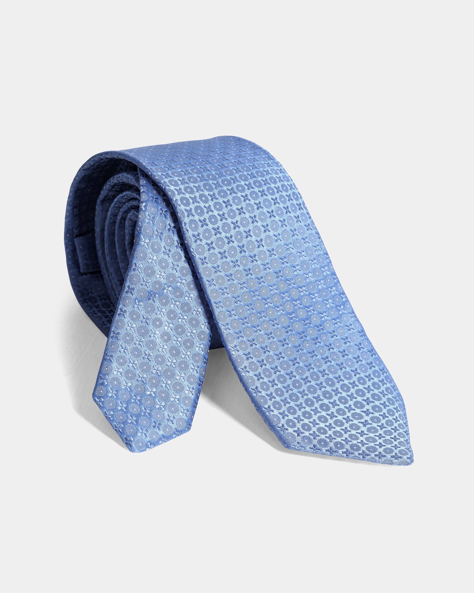 Light Blue Silk Jacquard Tie - Wayne