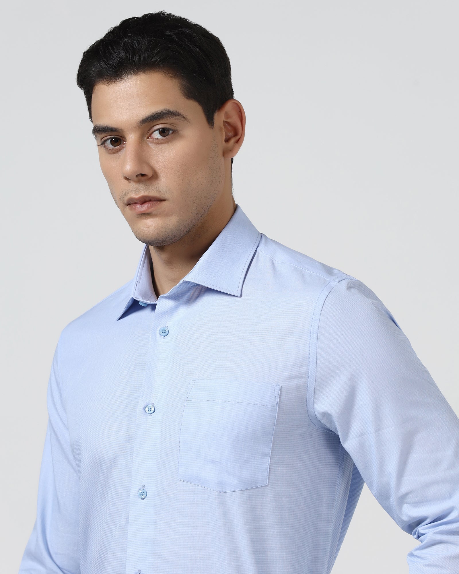 Light Blue Solid Shirt - Pixel