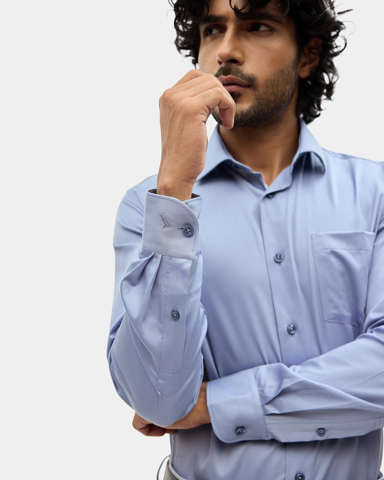 Light Blue Solid Shirt - Sylvia