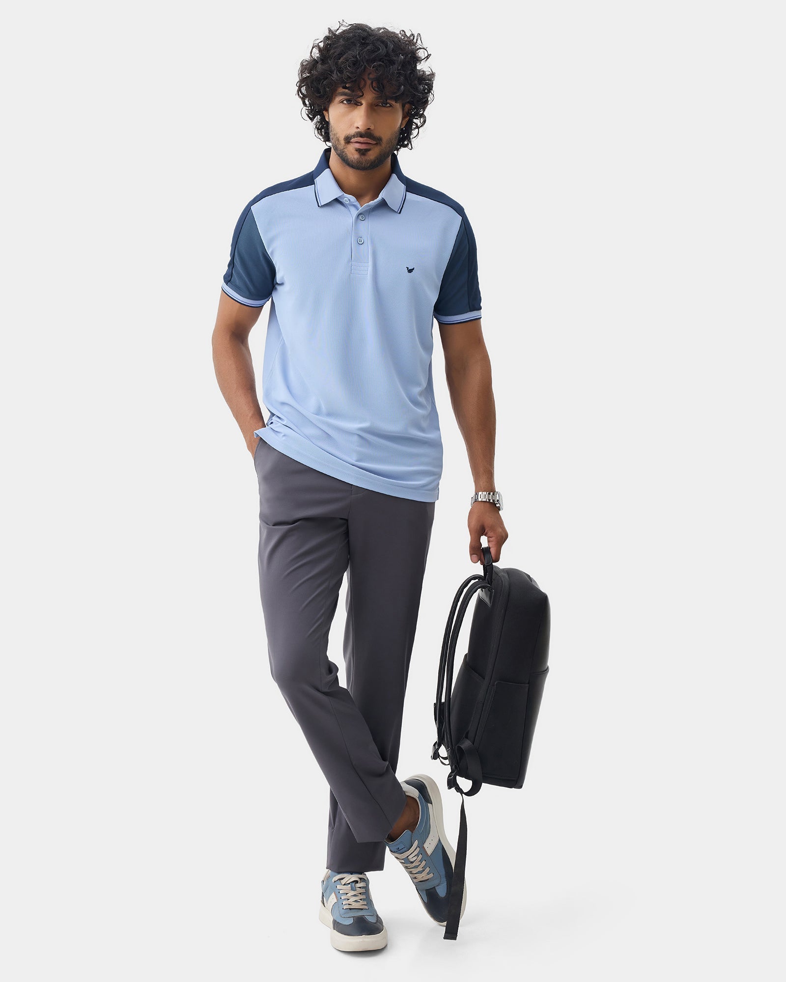 Light Blue TechPro Solid Polo - Nomara