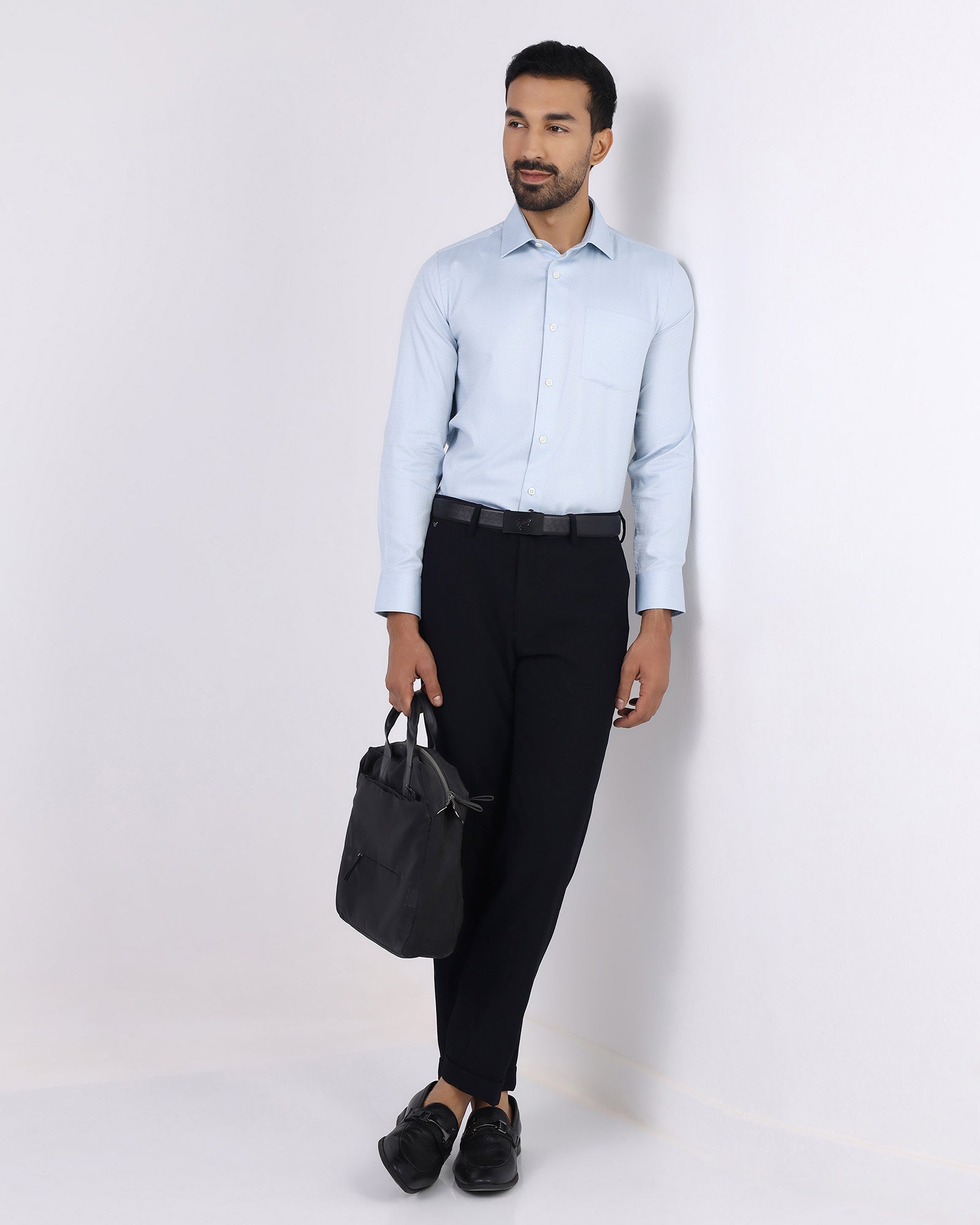 Light Blue Textured Shirt - Bridget