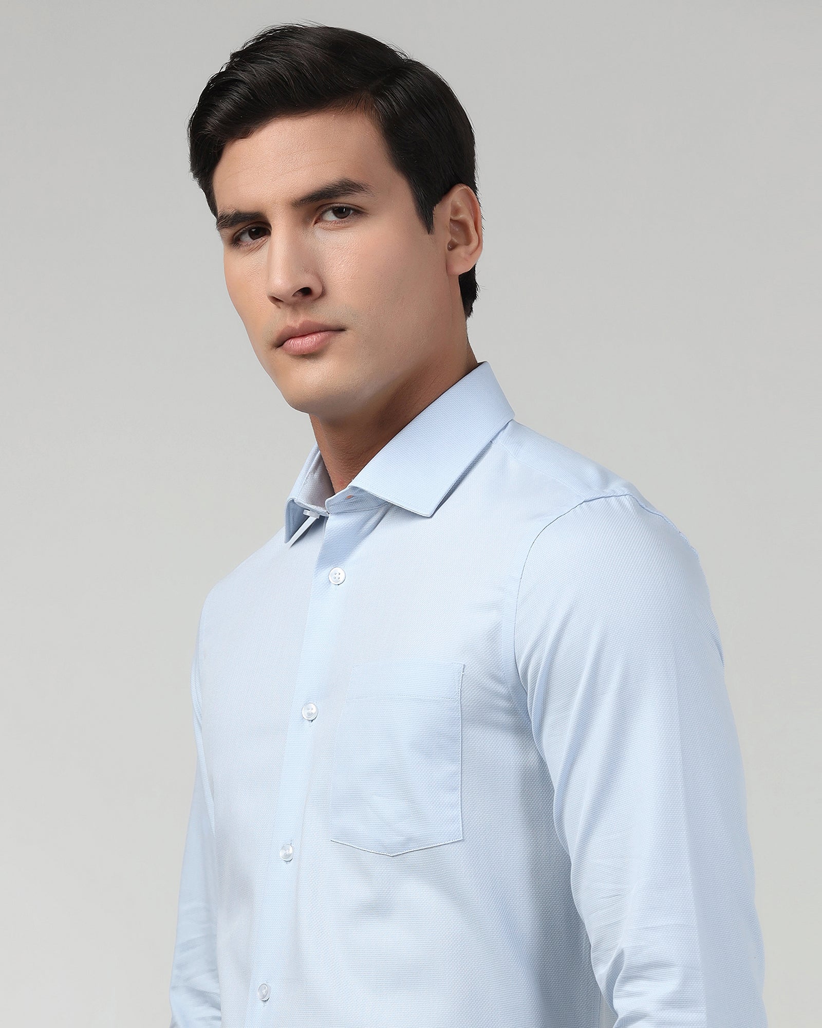 Light Blue Textured Shirt - Hawker