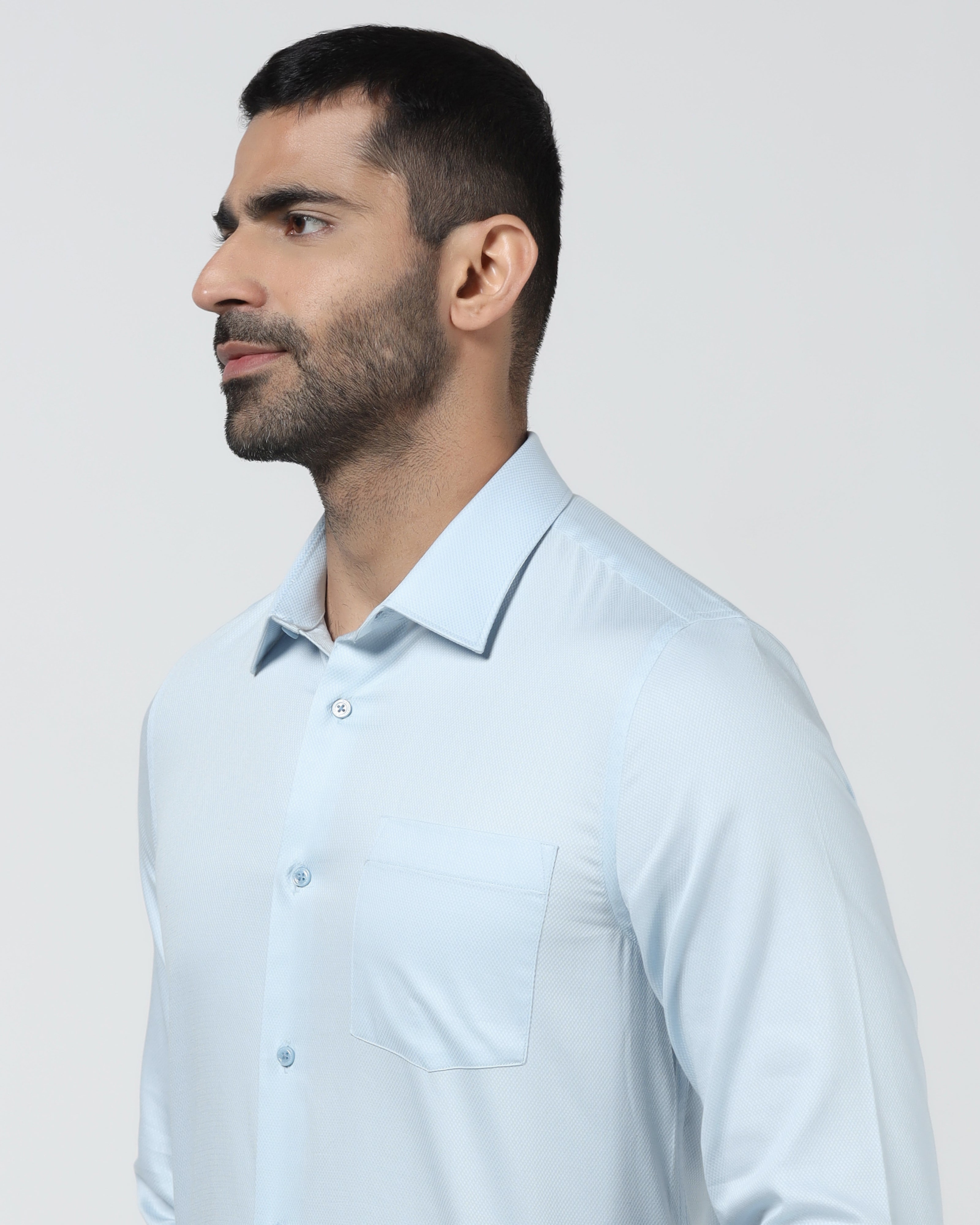 Light Blue Textured Shirt - Machete