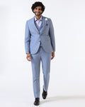Light Blue Three Piece Solid Suit - Flint