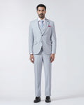 Light Blue Three Piece Textured Suit - Jiddle