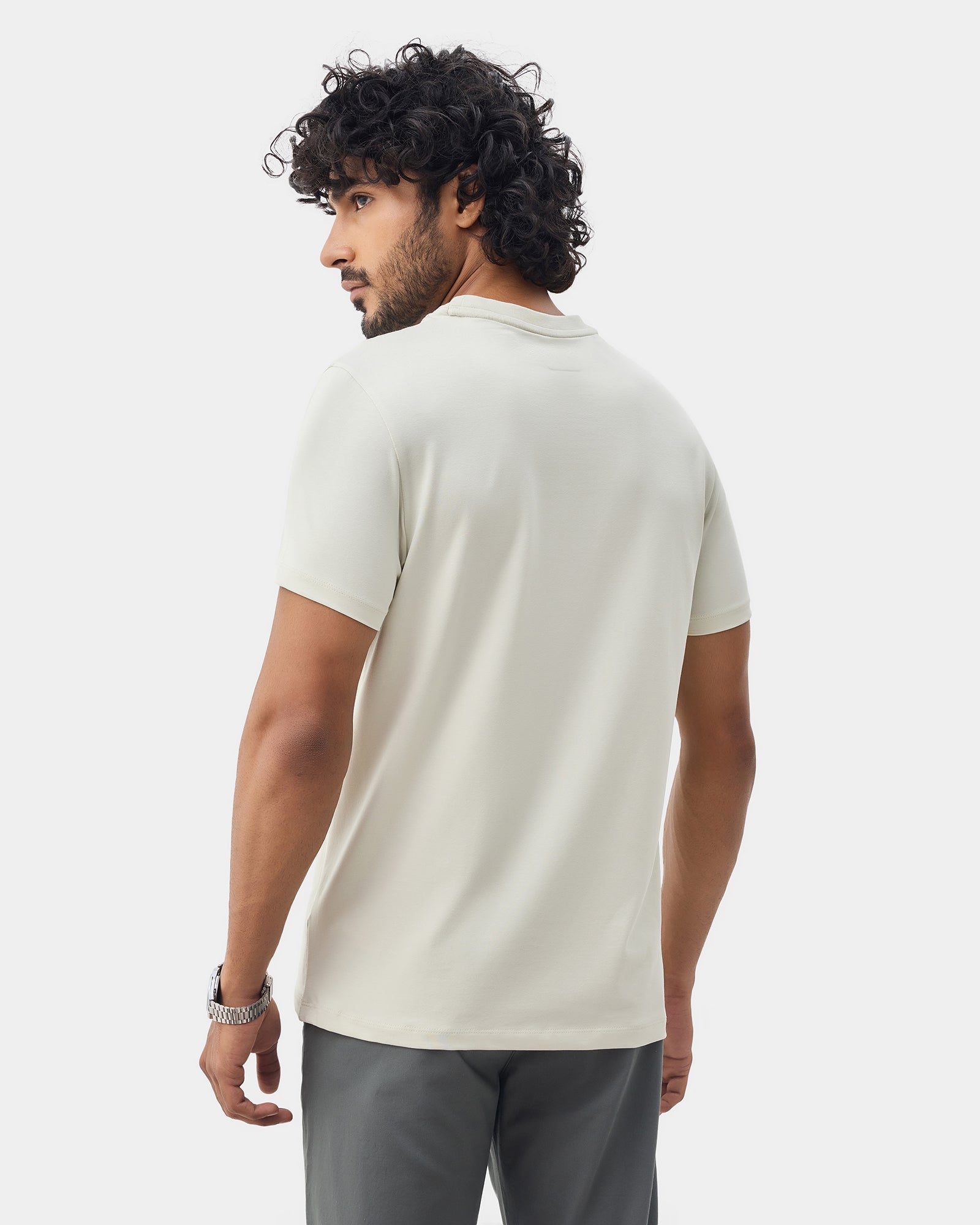 Light Green Crew Neck Printed T-Shirt - Supi