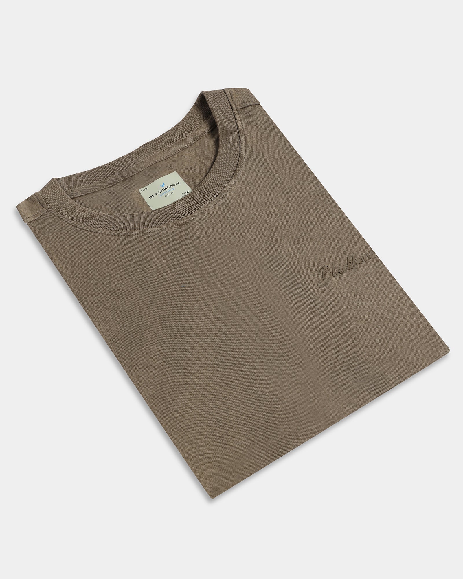 Light Green Crew Neck Solid T-Shirt - Douglas