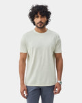 Light Green Crew Neck Textured T-Shirt - Yamazaki