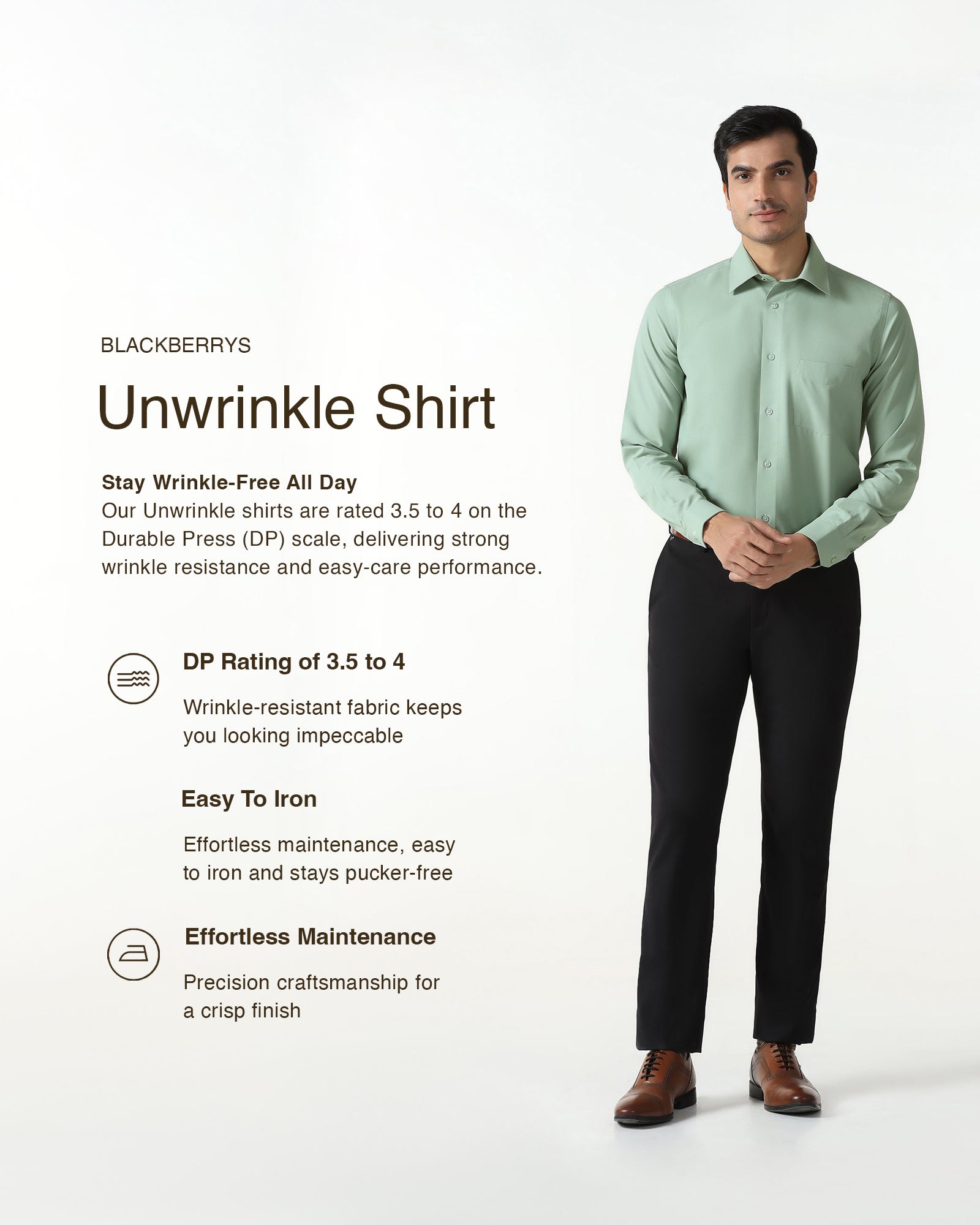 Light Green Non Iron Textured Shirt - Relay