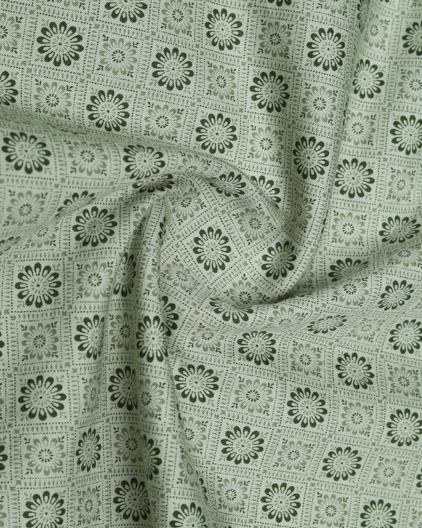 Light Green Printed Shirt - Fettiq