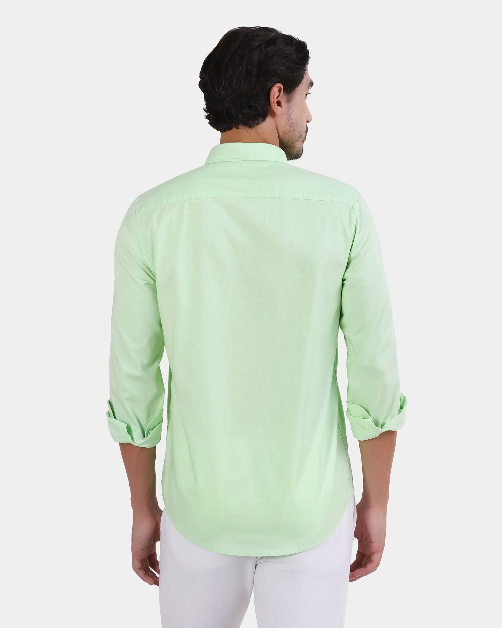Light Green Printed Shirt - Gebbew