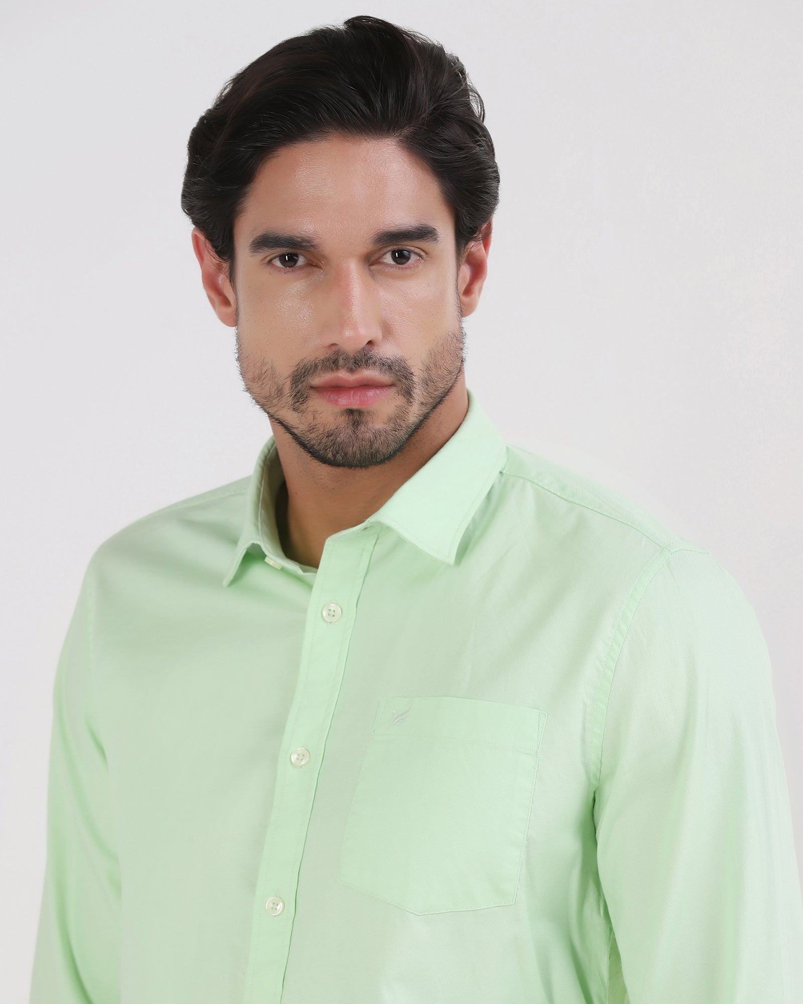 Light Green Printed Shirt - Gebbew