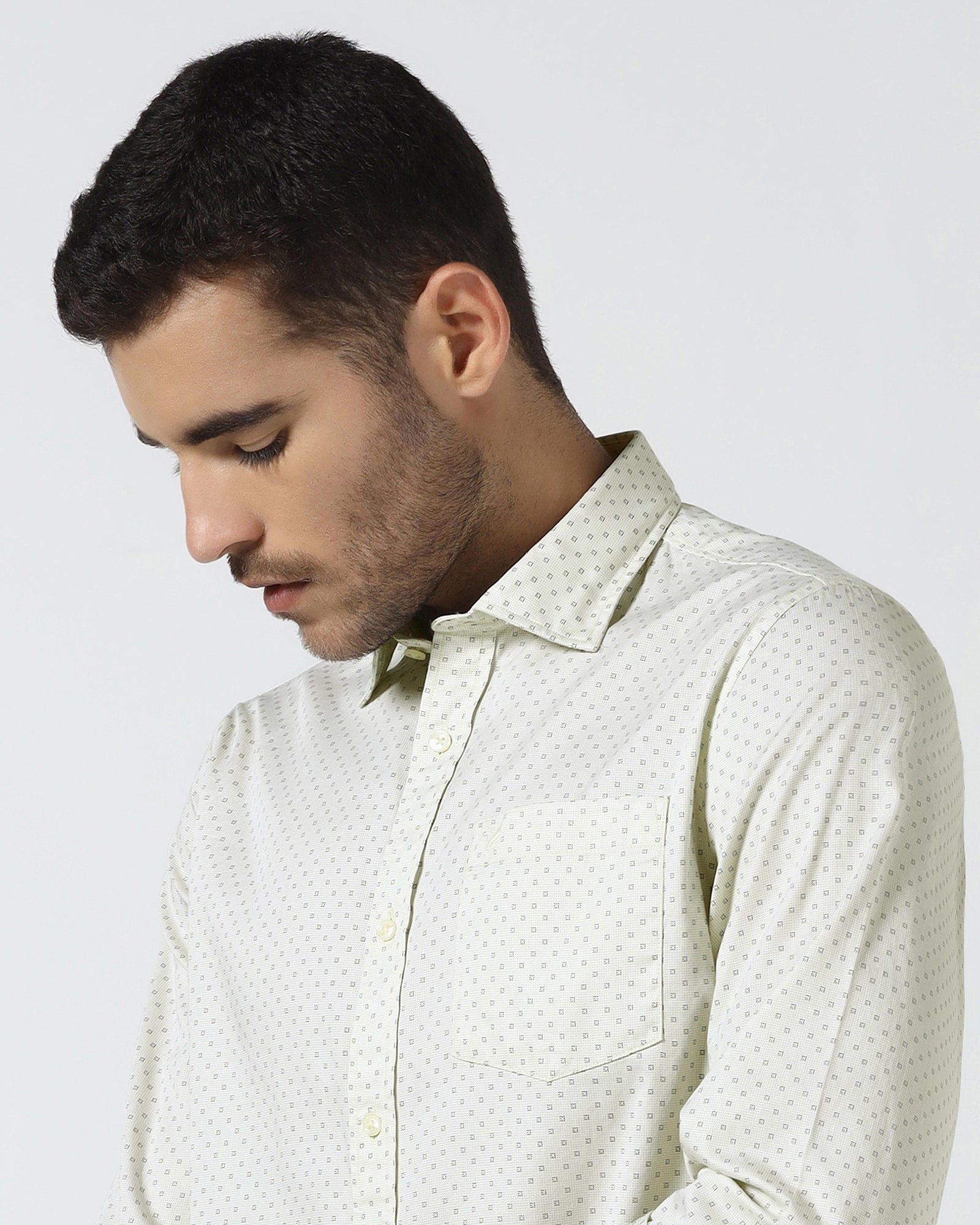 Light Green Printed Shirt - Sarol