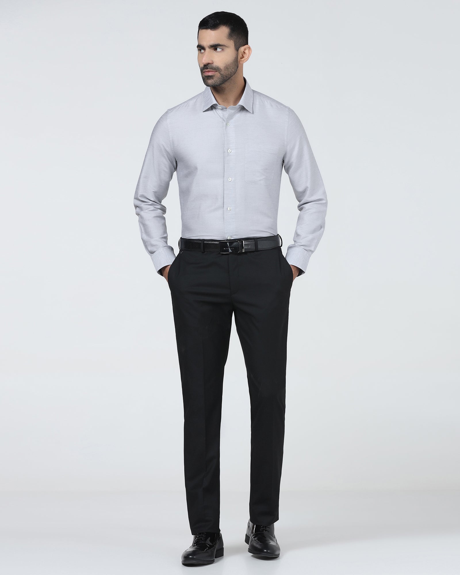 Light Grey Luxe Solid Shirt - Pilot