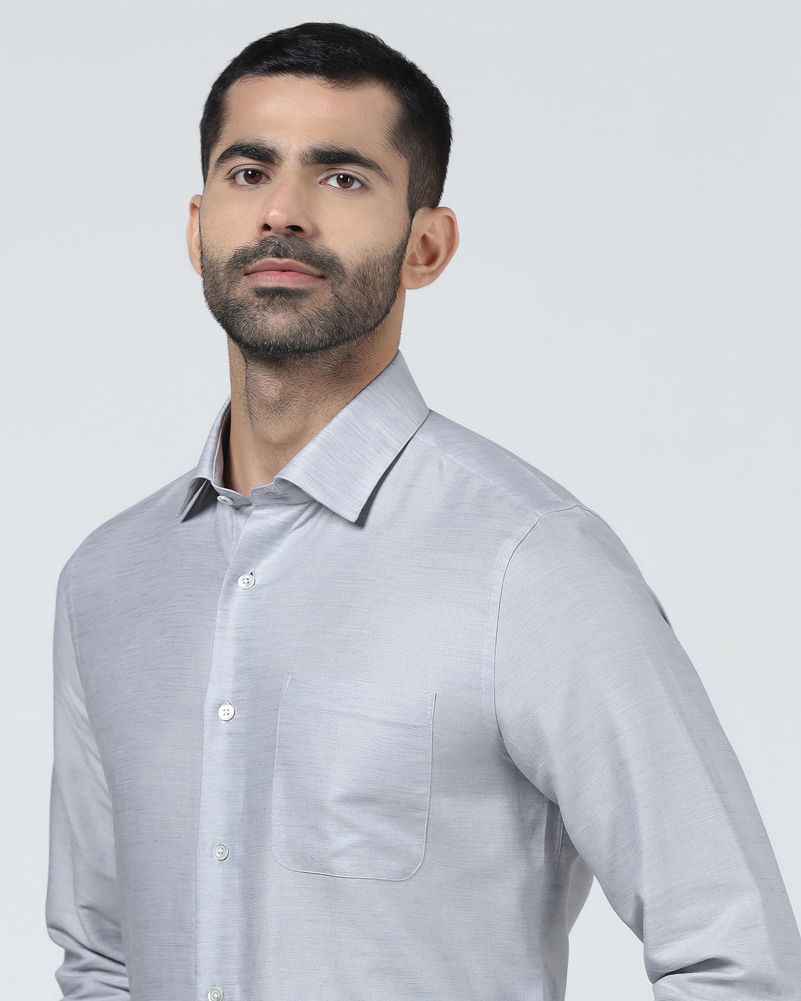 Light Grey Luxe Solid Shirt - Pilot