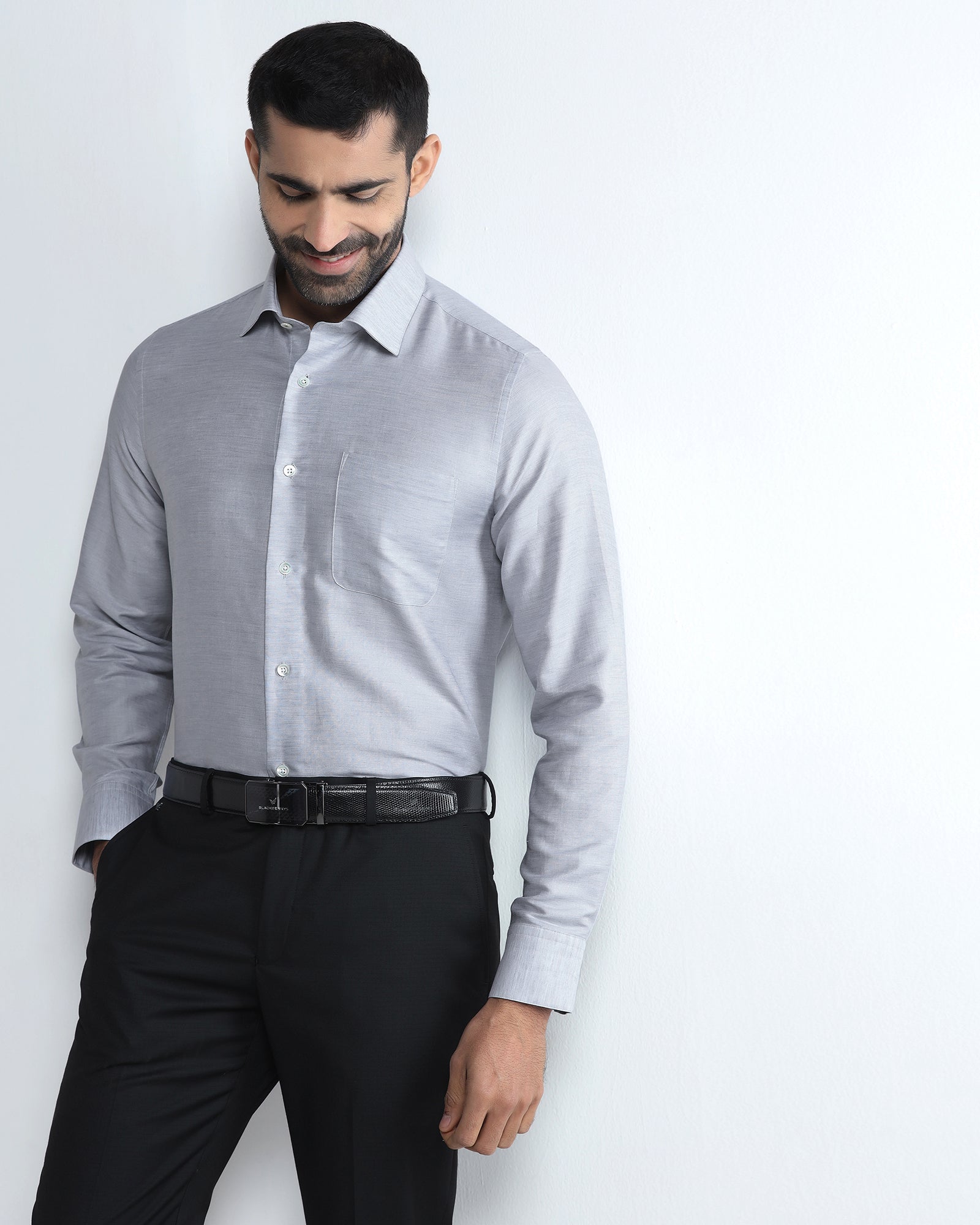 Light Grey Luxe Solid Shirt - Pilot