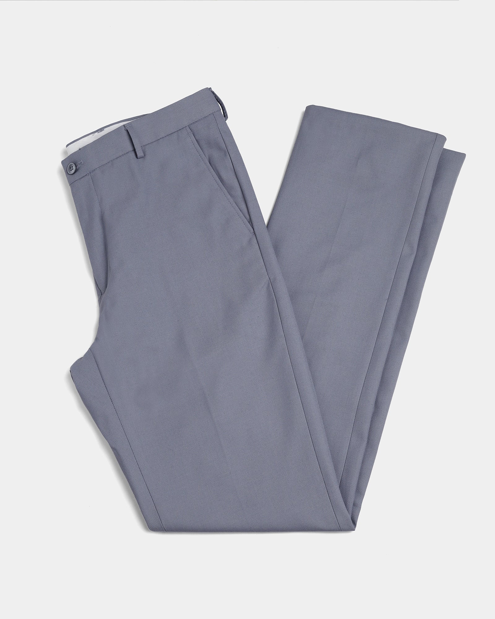 Light Grey Melange Textured Trouser - Hyun