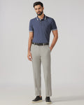 Light Grey Relaxed Fit Solid Trouser - Tanqueray