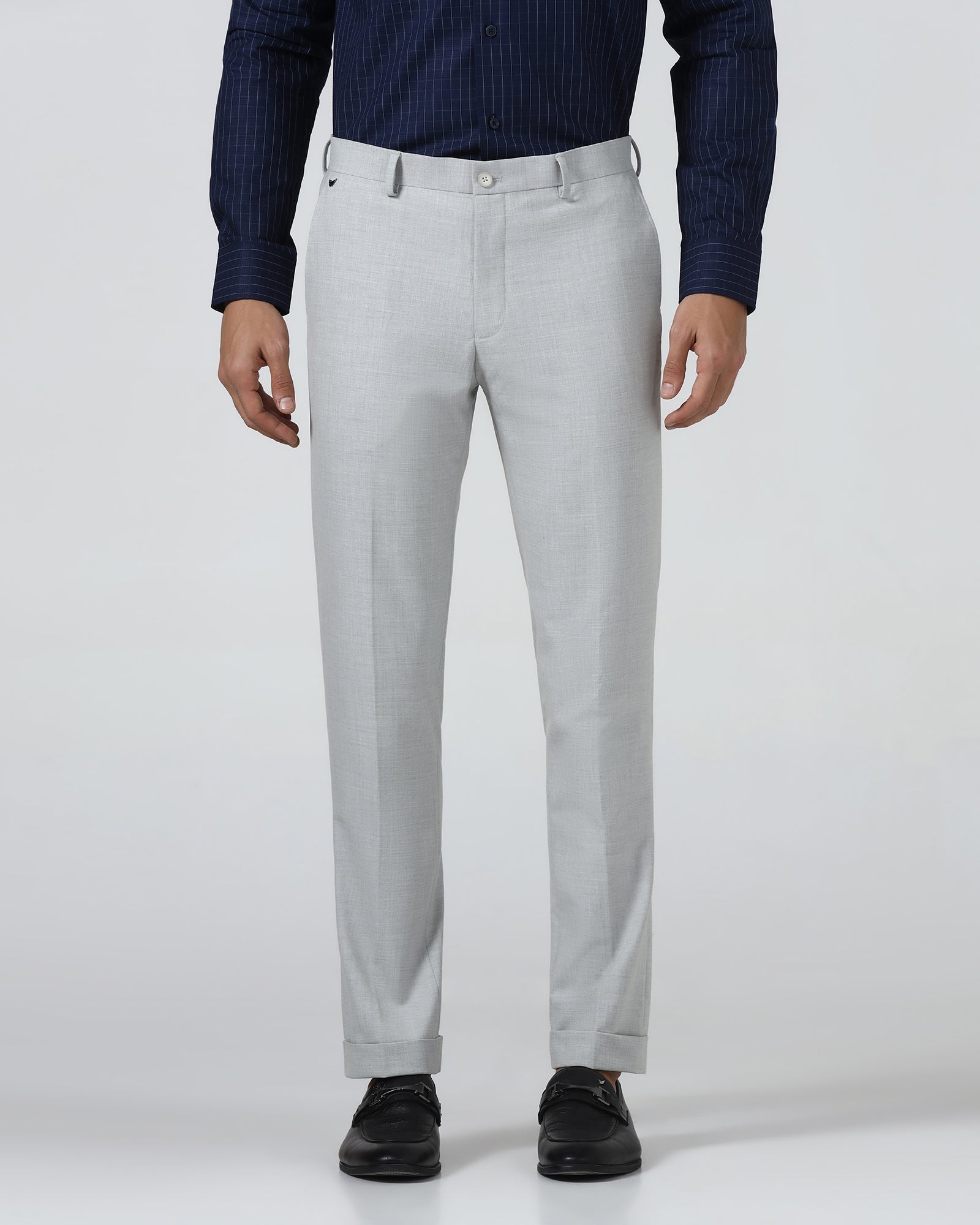 Light Grey Solid Trouser - Arnold
