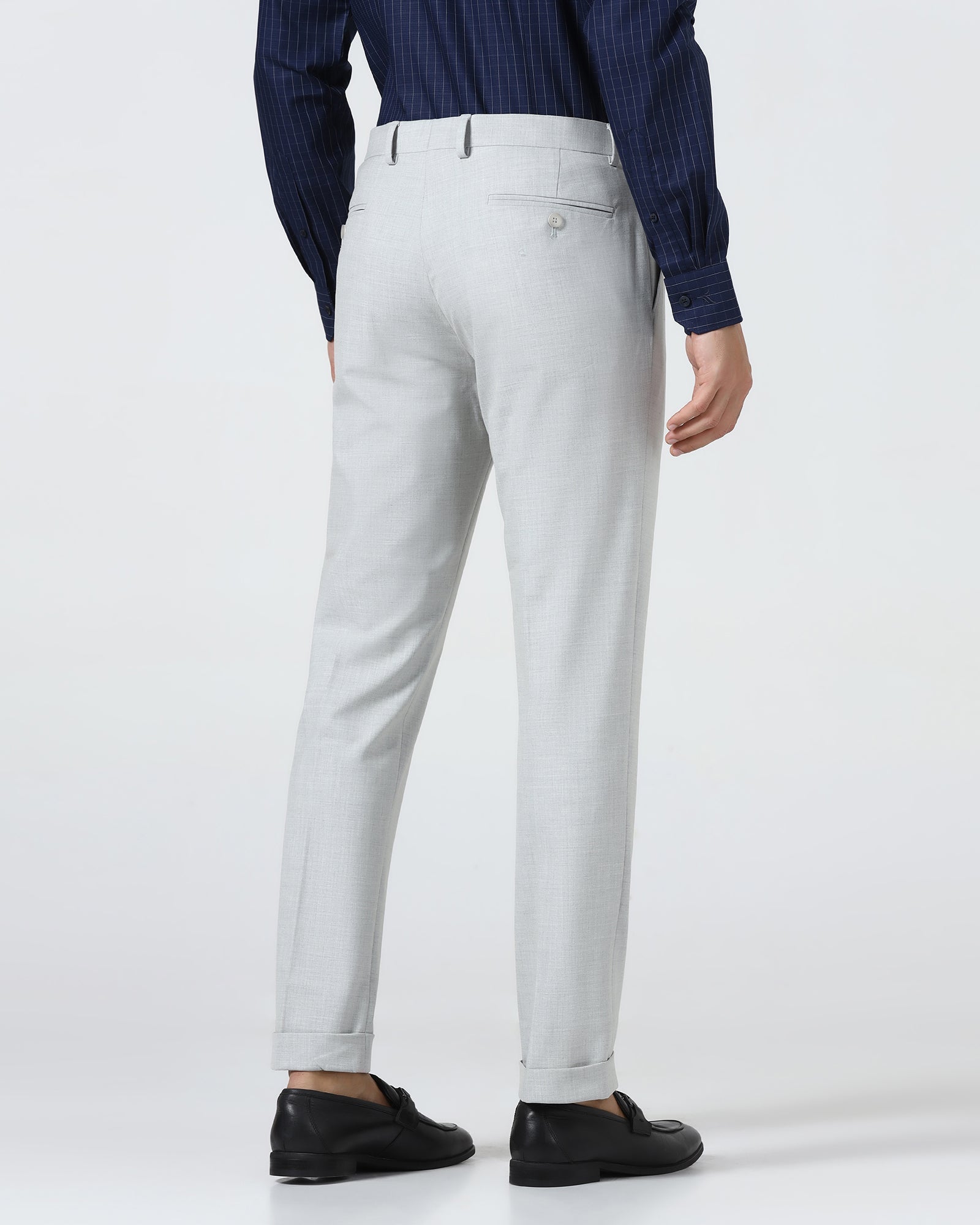 Light Grey Solid Trouser - Arnold