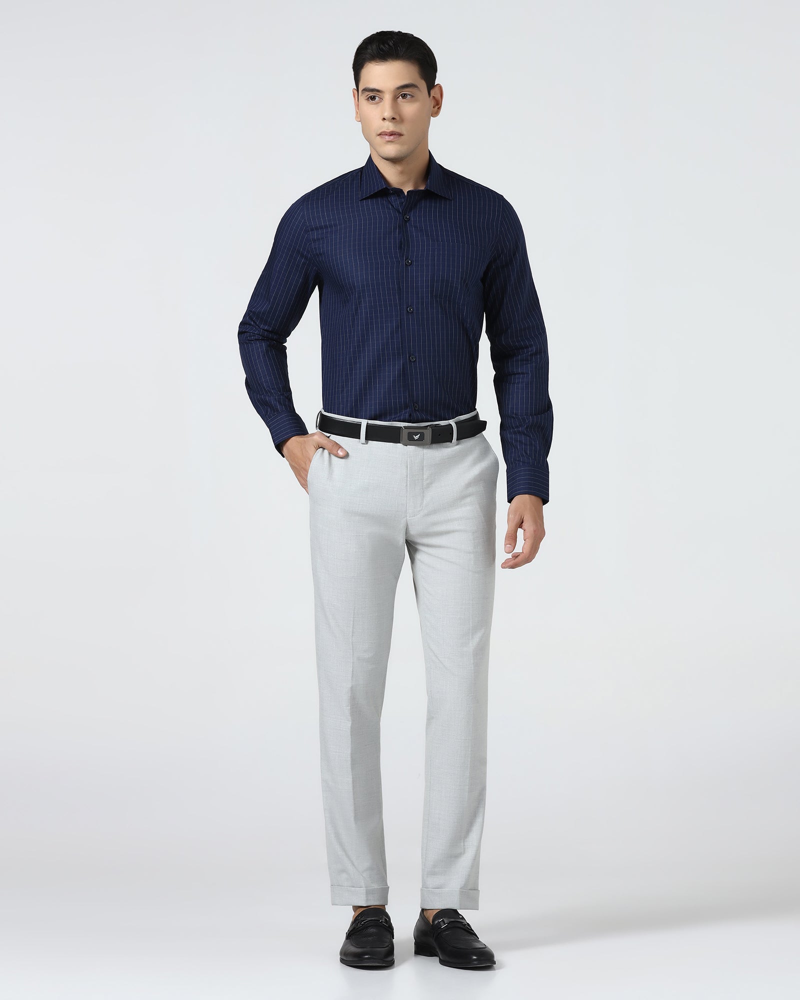 Light Grey Solid Trouser - Arnold