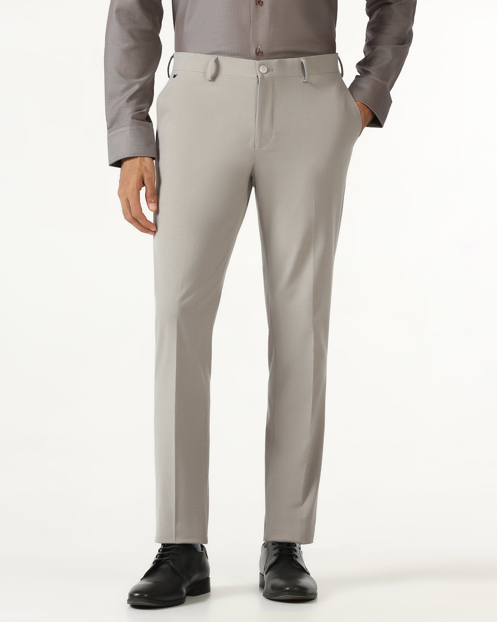 Light Grey Solid Trouser - Johny