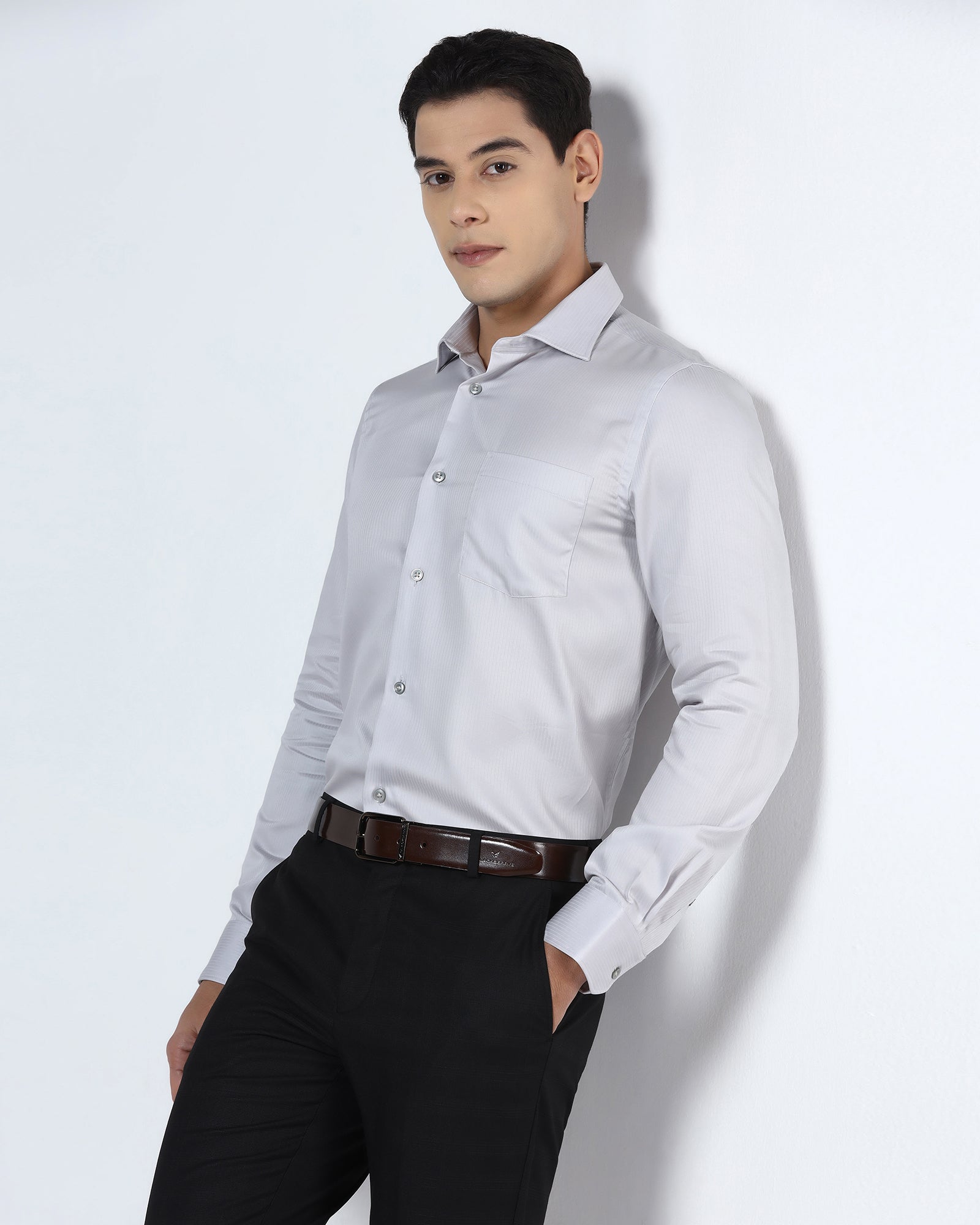 Light Grey Stripe Shirt - Syros