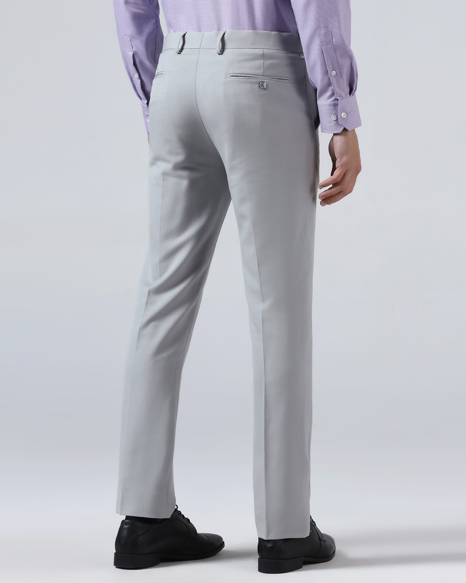 Light Grey Technowaist Textured Trouser - Alex