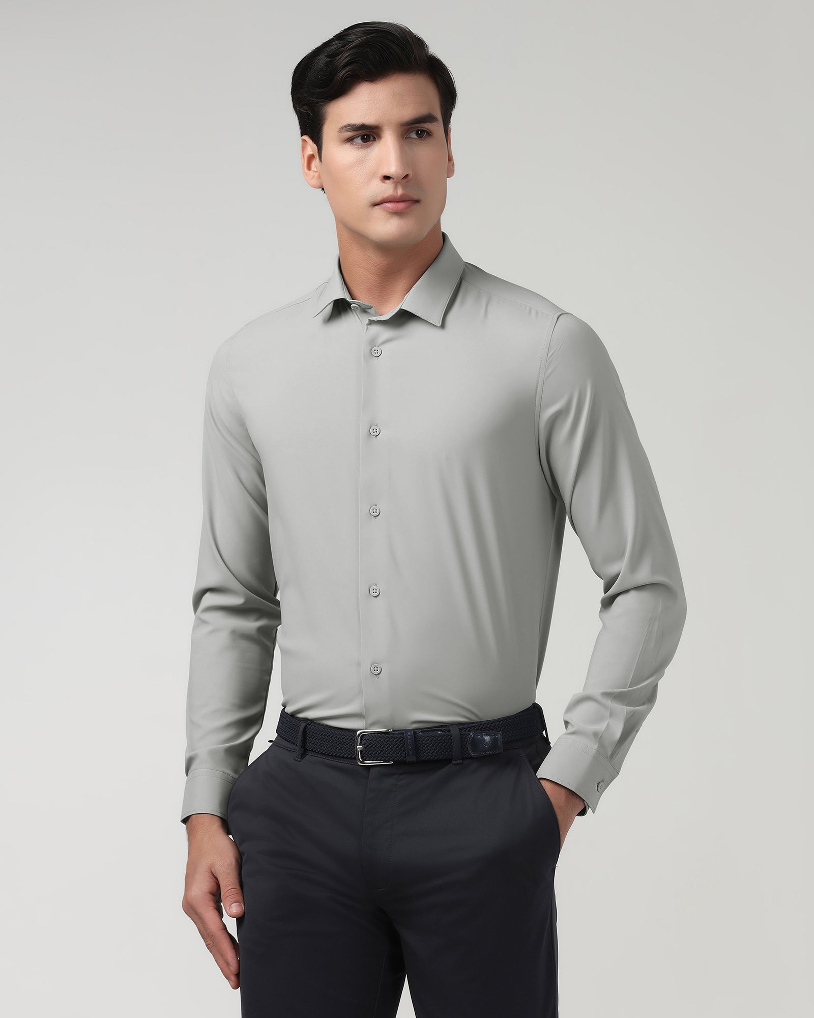 Light Grey TechPro Solid Shirt - Shephard