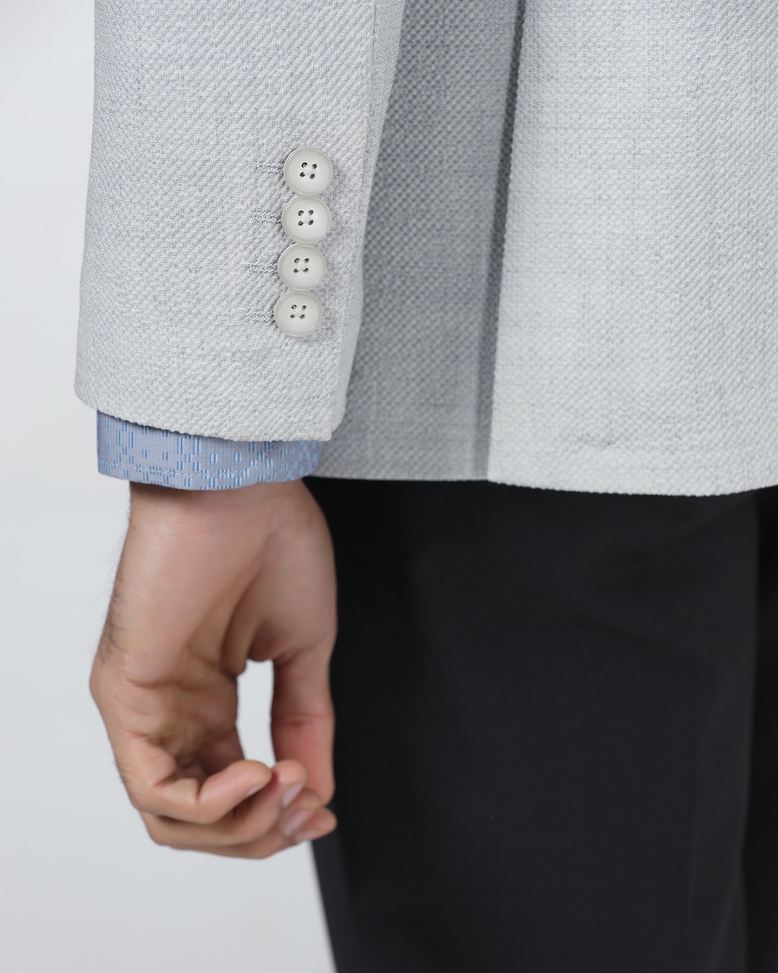 Light Grey Textured Blazer - Adams