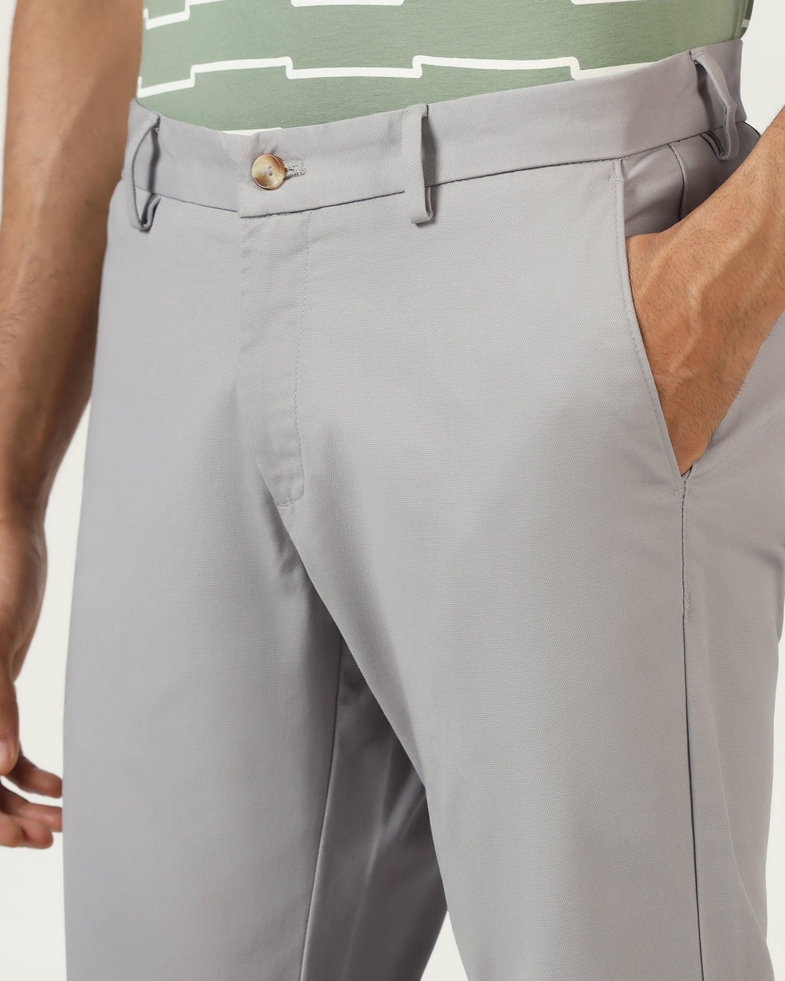 Light Grey Textured Khakis - Karis