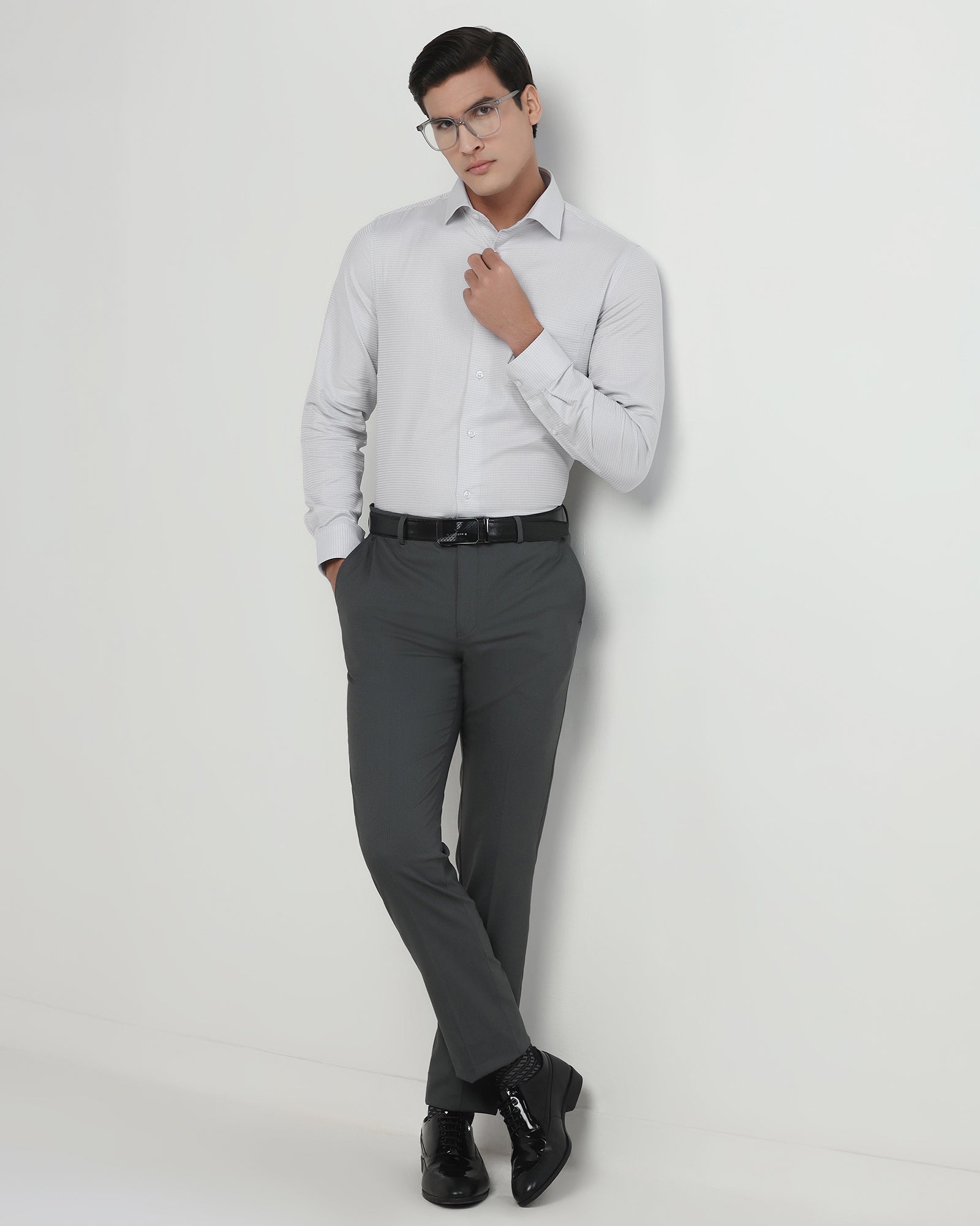 Light Grey Textured Shirt - Brice