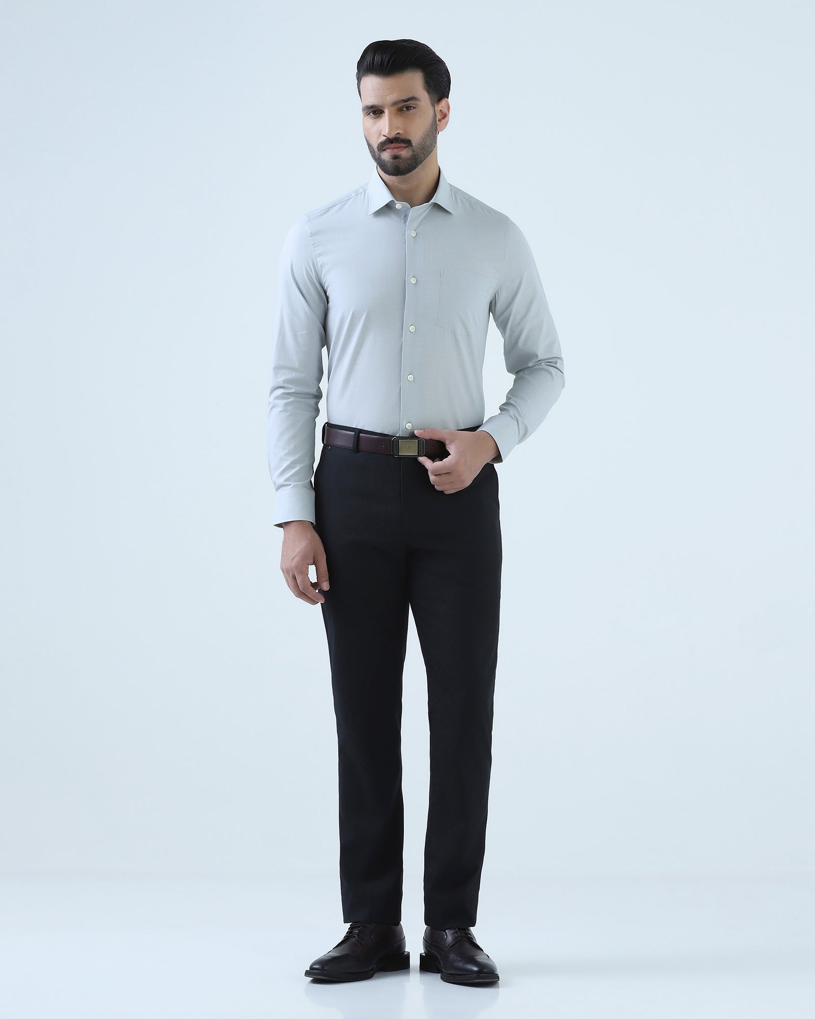 Light Grey Textured Shirt - Pixelo