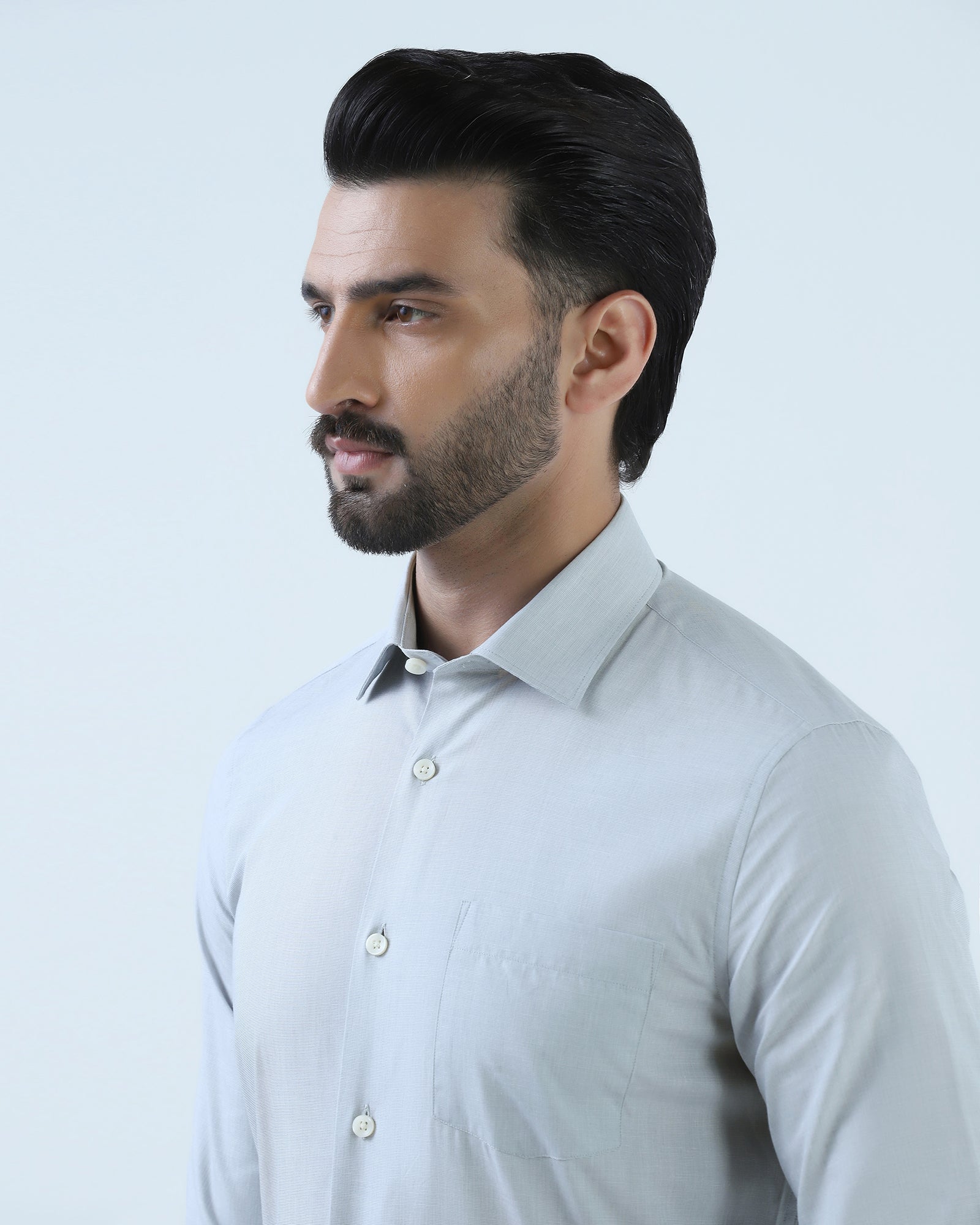 Light Grey Textured Shirt - Pixelo