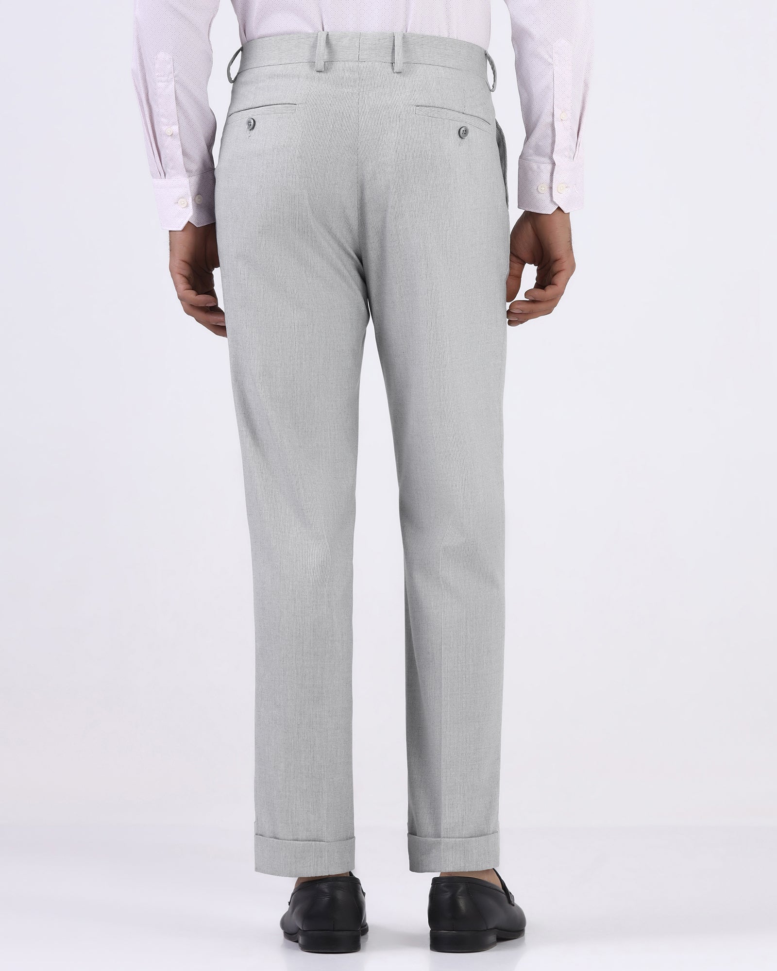 Light Grey Textured Trouser - benzous