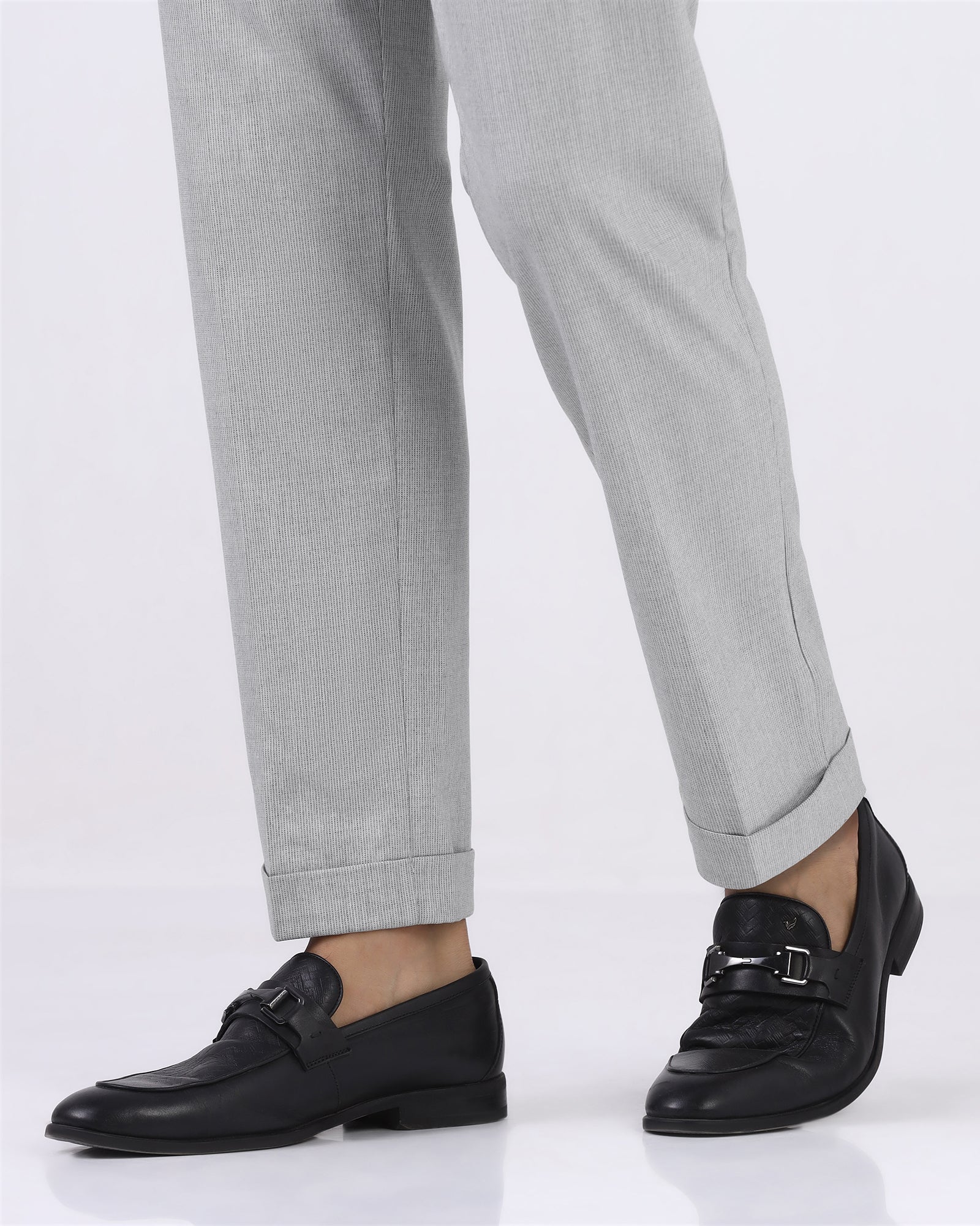 Light Grey Textured Trouser - benzous