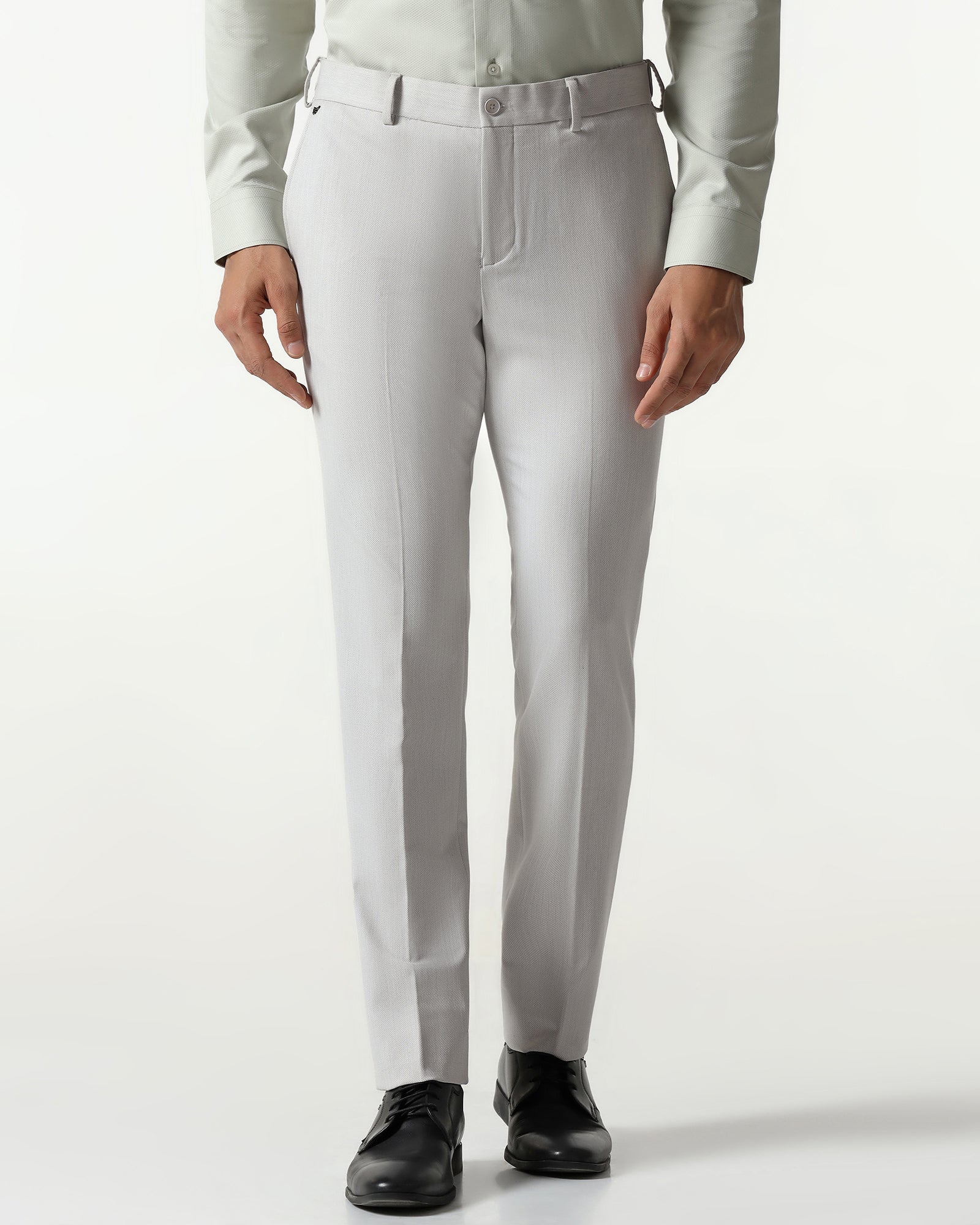 Light Grey Textured Trouser - Chivas
