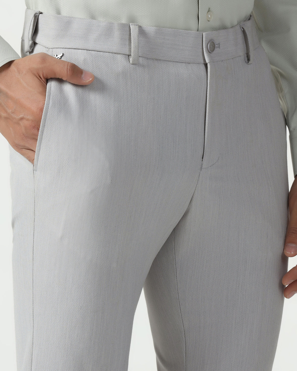 Buy Light Grey Textured Trouser B-91 Slim Fit at Blackberrys