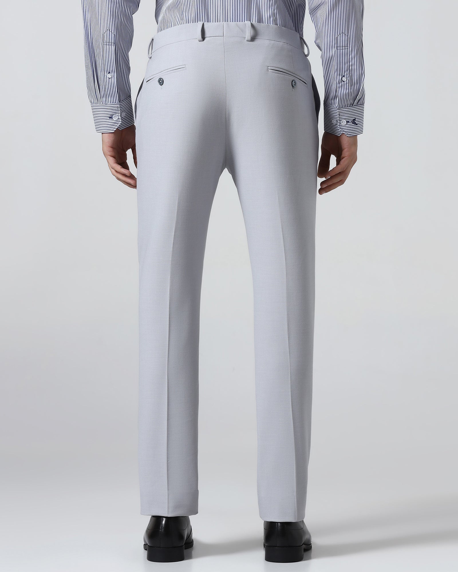 Light Grey Textured Trouser - Jona
