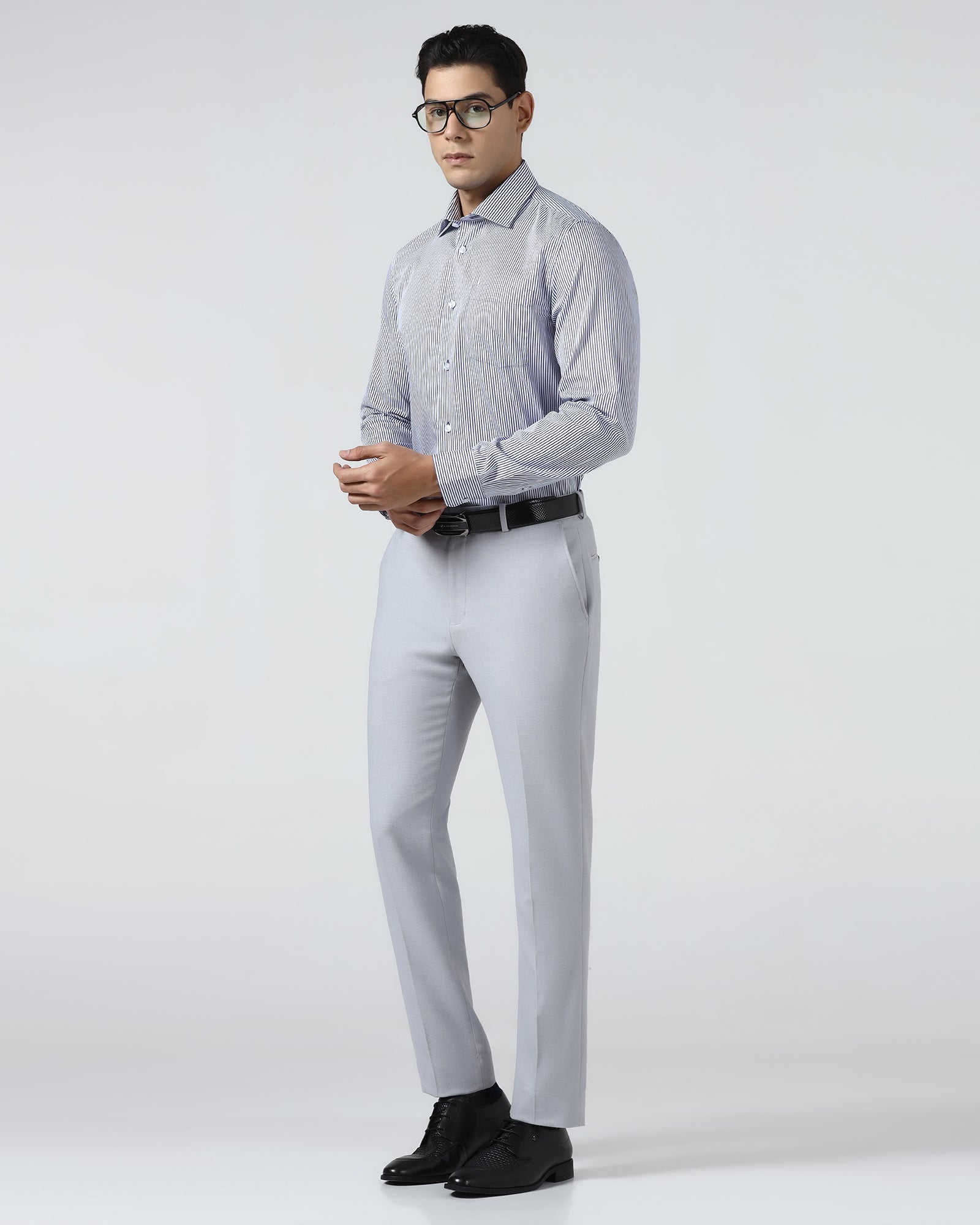 Light Grey Textured Trouser - Jona