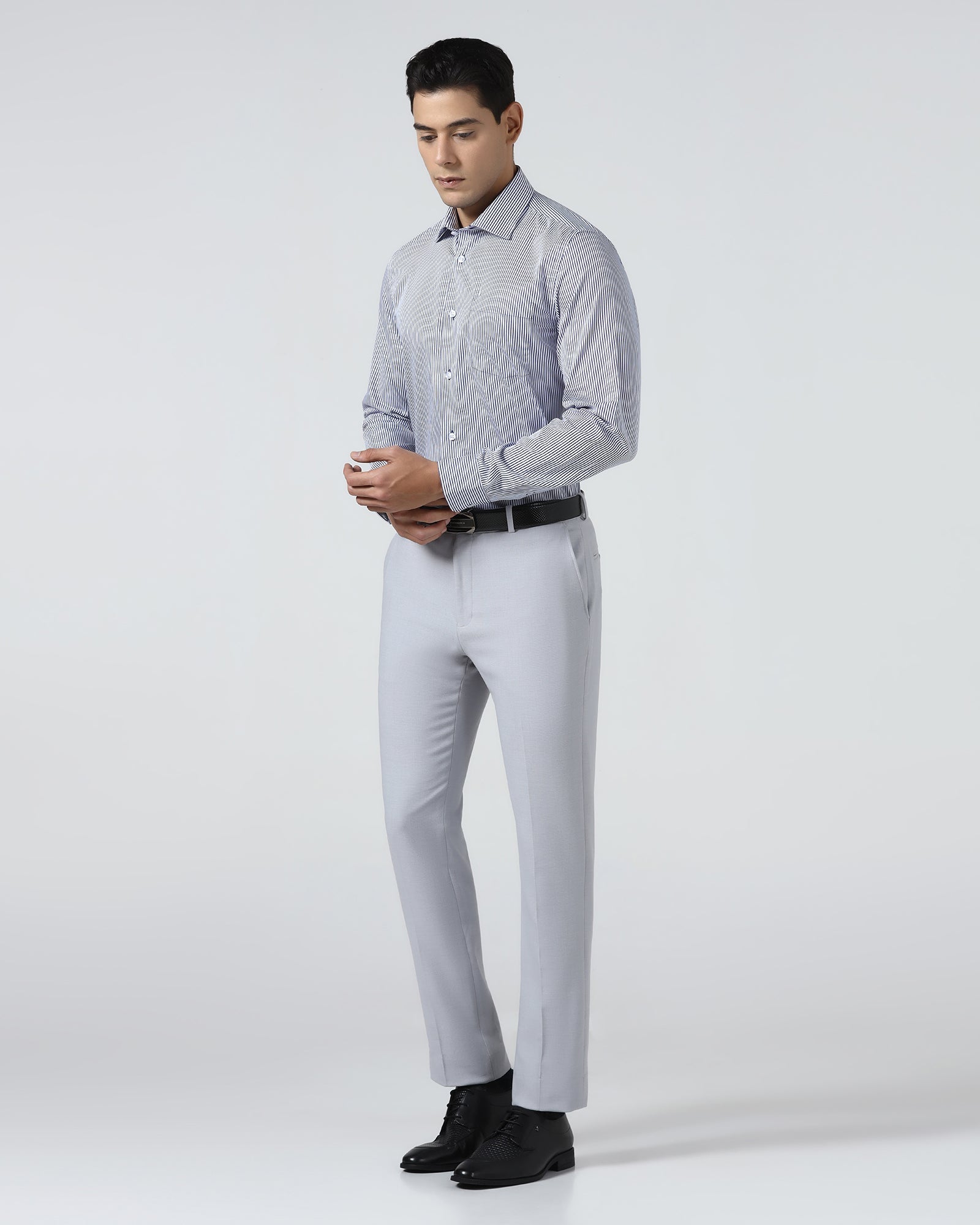 Light Grey Textured Trouser - Jona