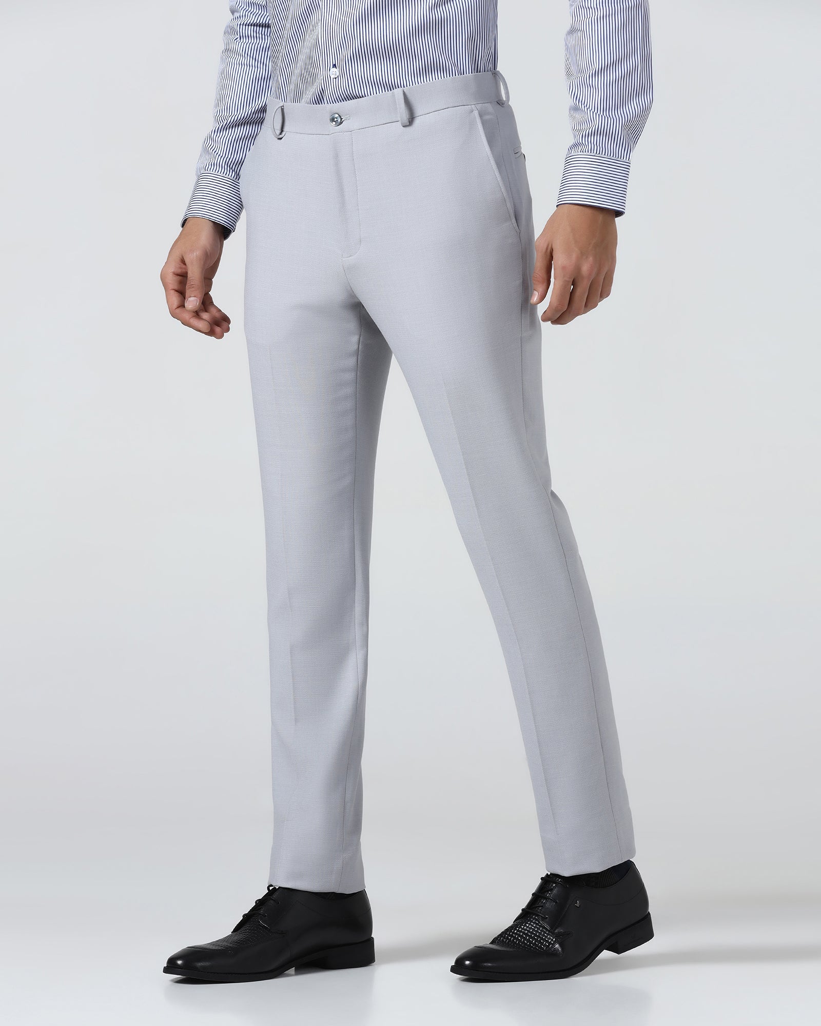 Light Grey Textured Trouser - Jona