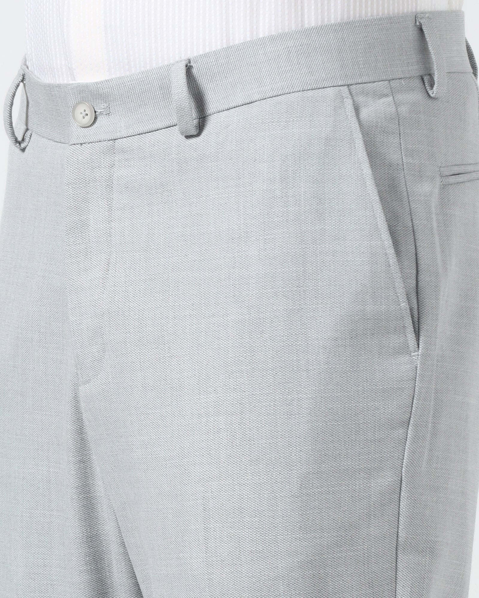 Light Grey Textured Trouser - Marta