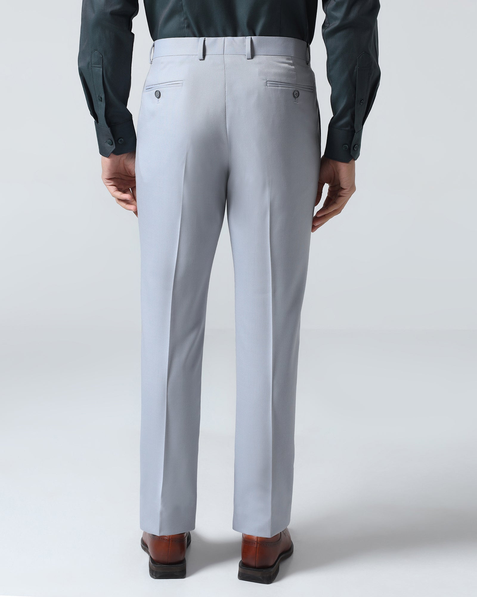 Light Grey Textured Trouser - Peroni