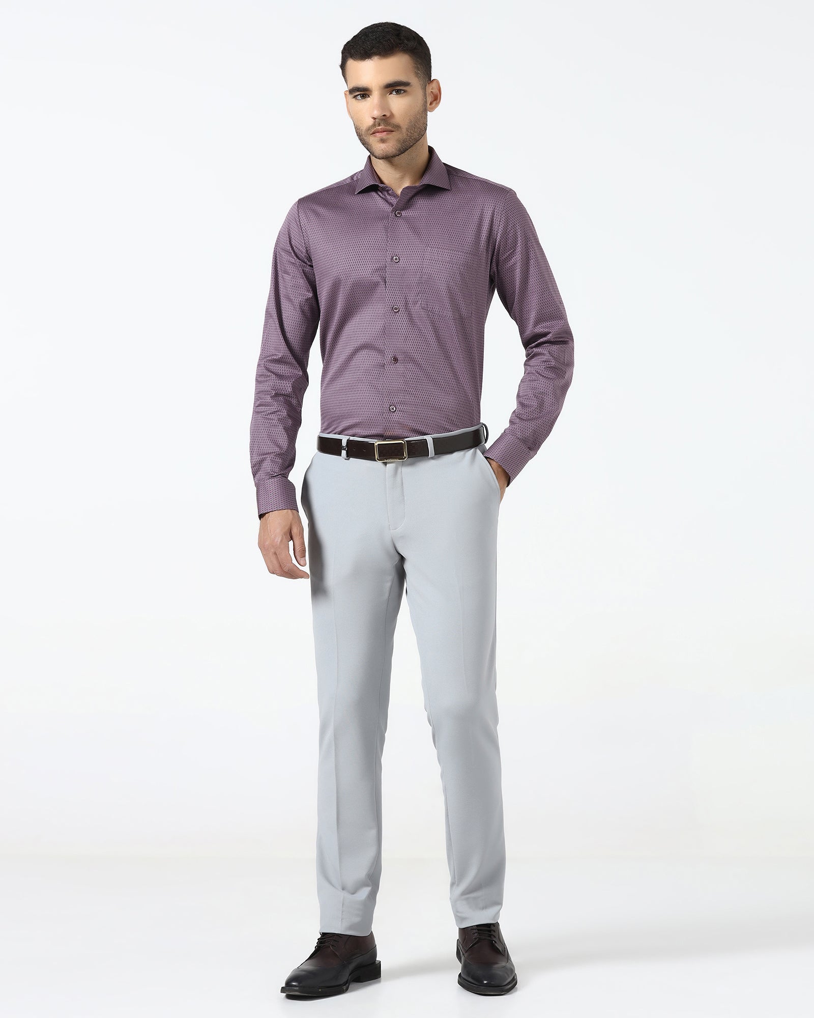 Light Grey Textured Trouser - Scot