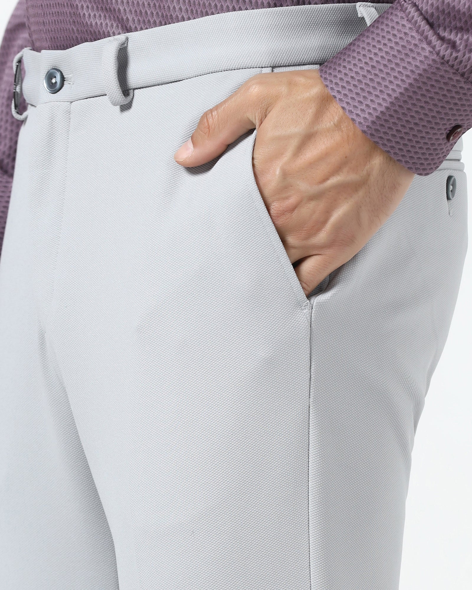 Light Grey Textured Trouser - Scot