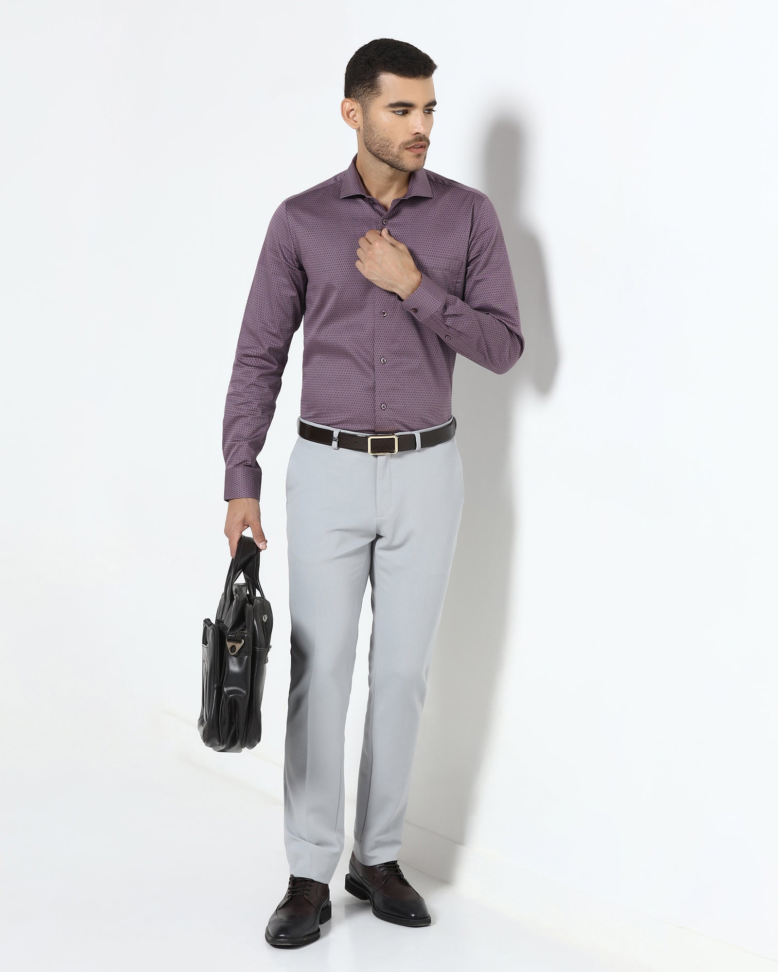 Light Grey Textured Trouser - Scot